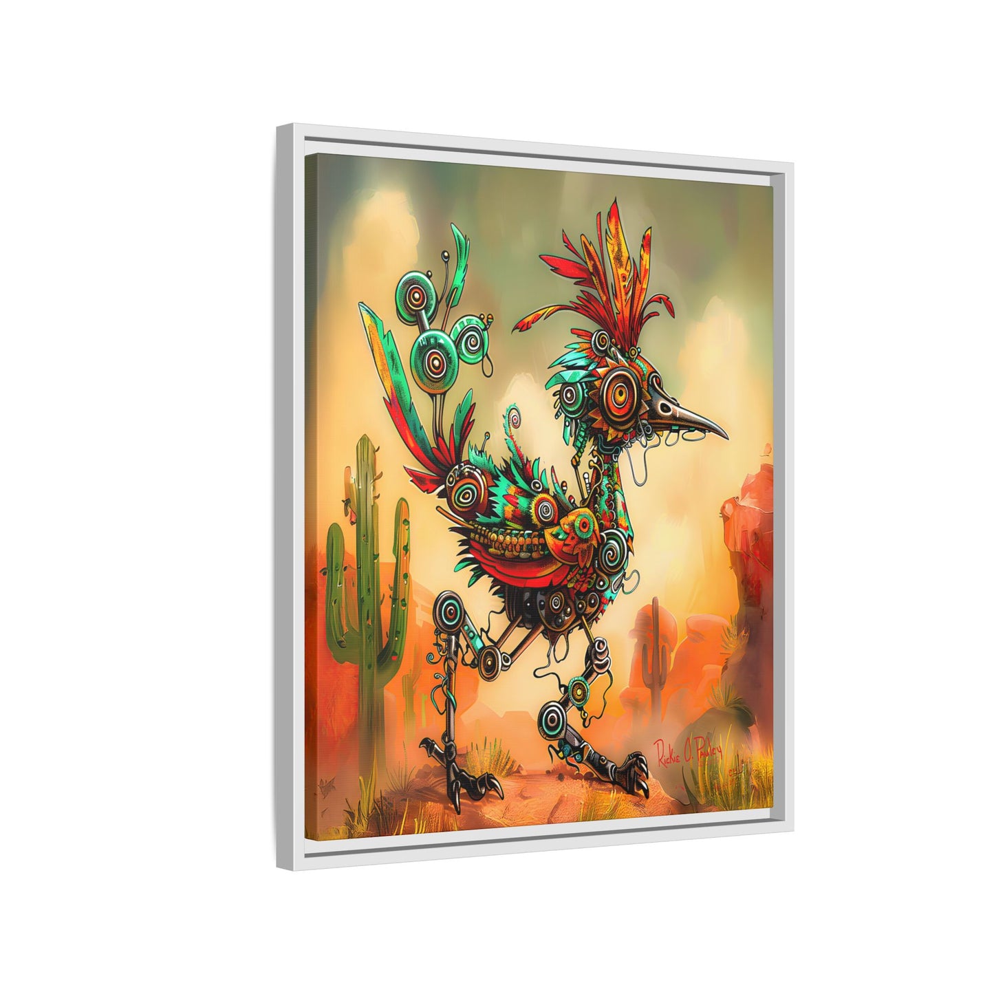"Roadrunner Bot Bot" Framed Art, 6 sizes, 3 frame colors - Desert Art Lovers, Wall Art