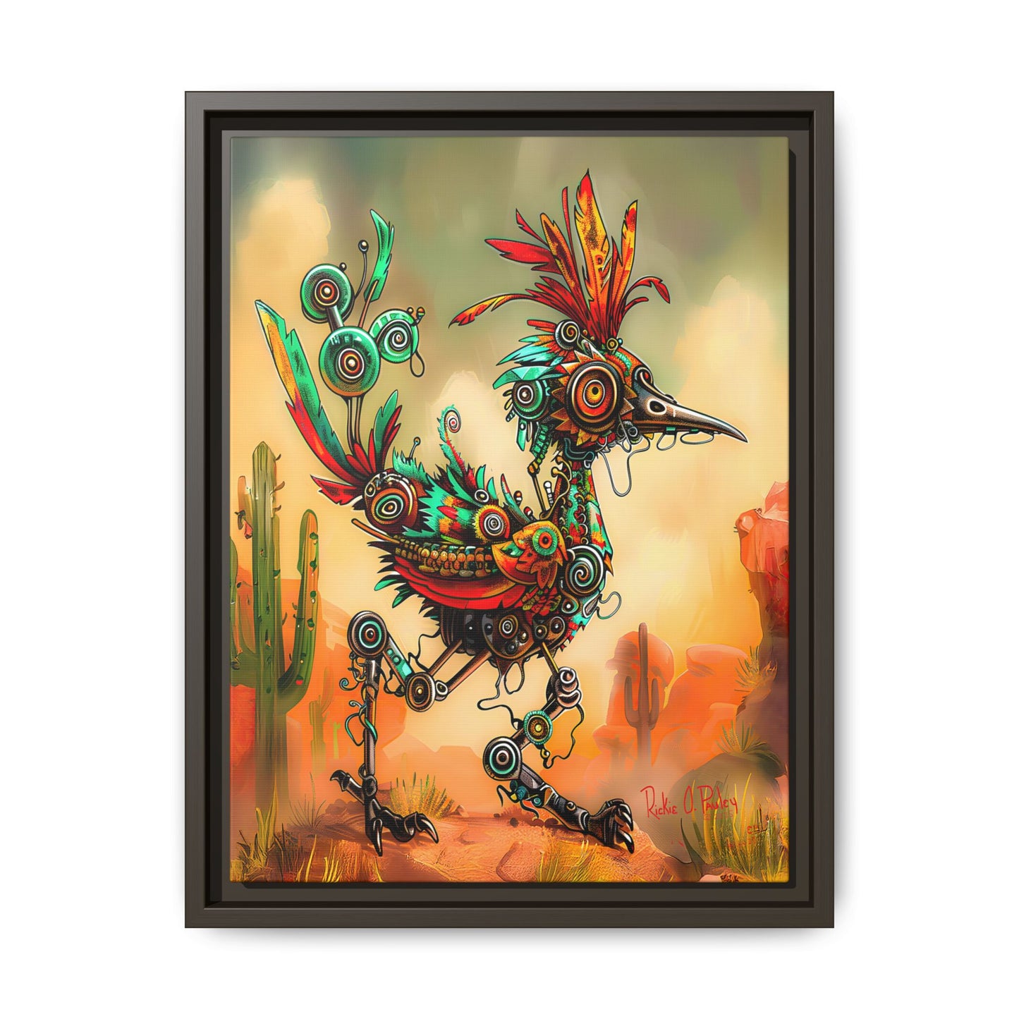 "Roadrunner Bot Bot" Framed Art, 6 sizes, 3 frame colors - Desert Art Lovers, Wall Art