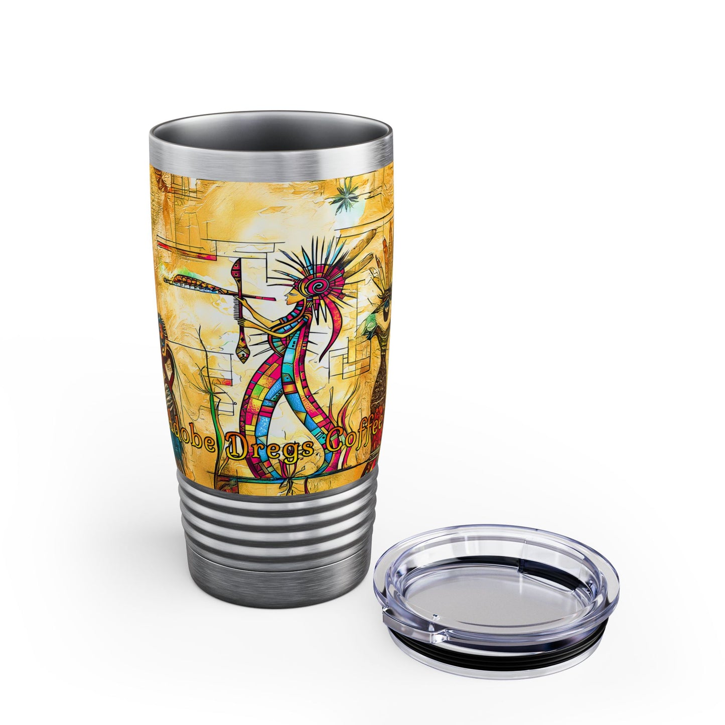 "Ocotillo Arroyo" A Colorful Desert Themed Stainless Steel Ringneck Tumbler | 20oz Tumbler for Coffee Lovers