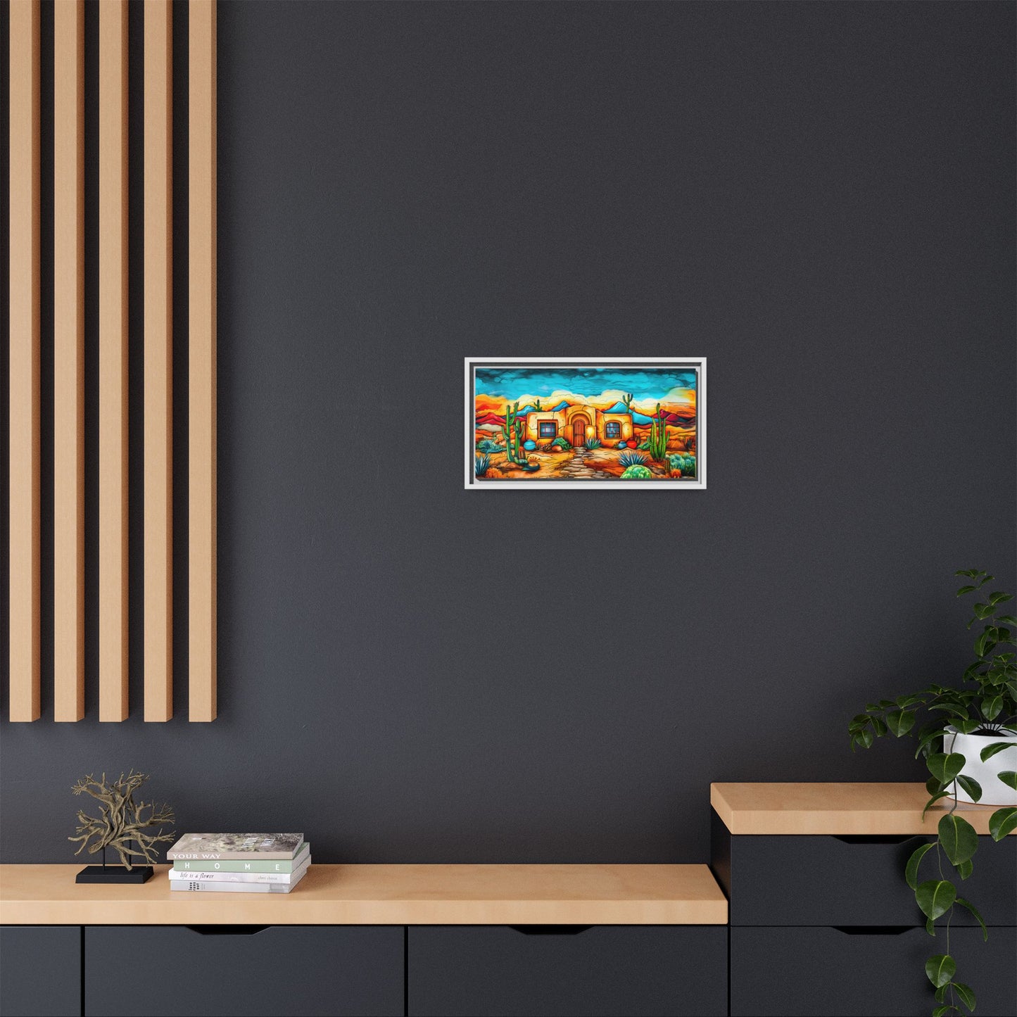 "La Casa de Adobe" A Vibrant and Colorful Canvas Print, Desert Southwest Wall Art - Original Artwork by Rickie O. Pauley