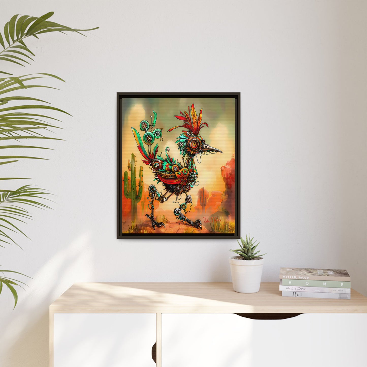 "Roadrunner Bot Bot" Framed Art, 6 sizes, 3 frame colors - Desert Art Lovers, Wall Art