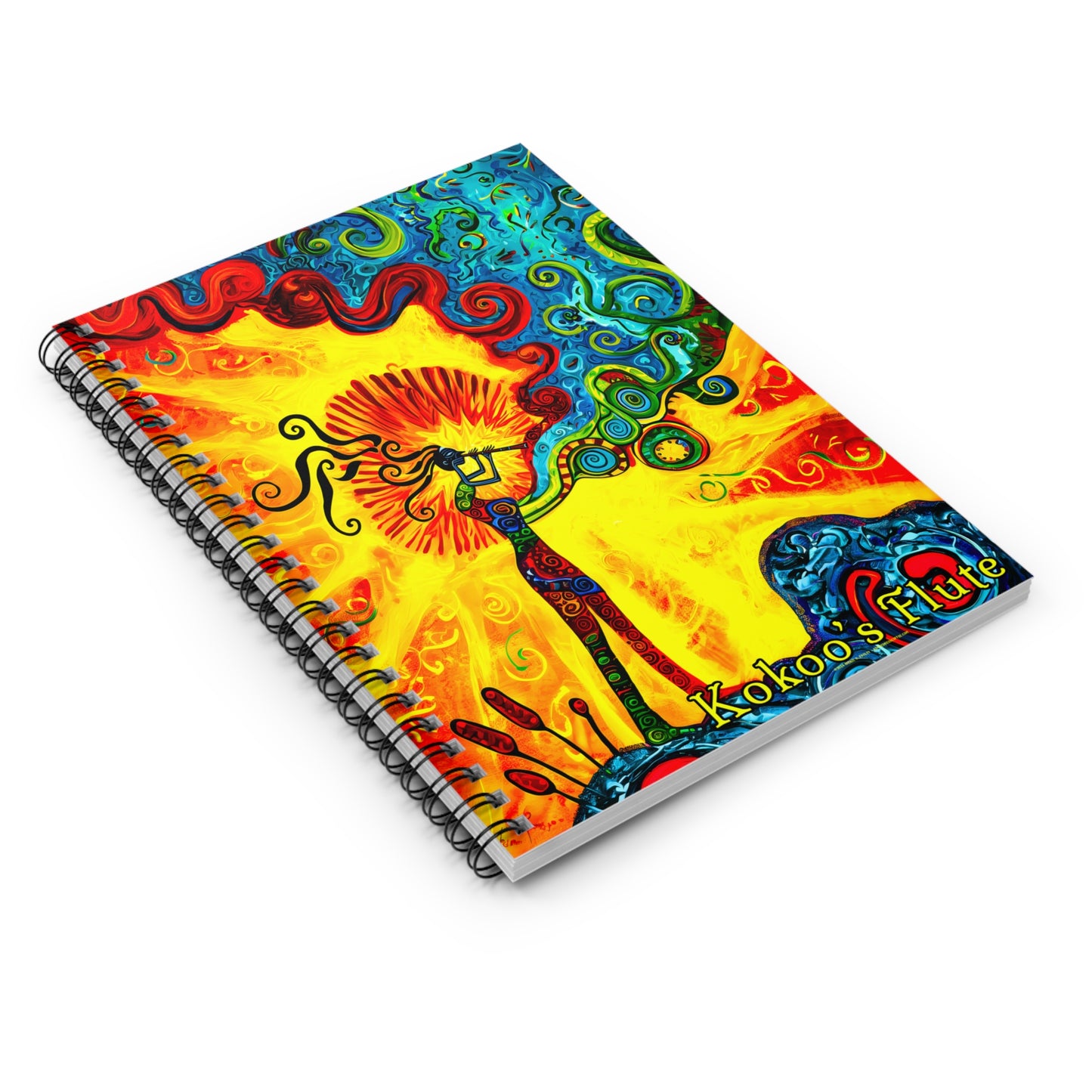 "Kokoo's Flute" Spiral Notebook - Ruled Line From Adobe Dregs Coffee Stash™