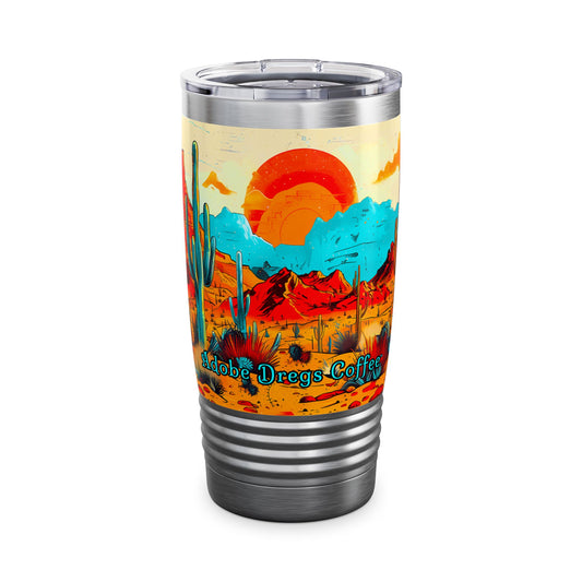 "Saguaro Sunset" 20oz Ringneck Tumbler,  Desert Themed Design from Adobe Dregs Coffee