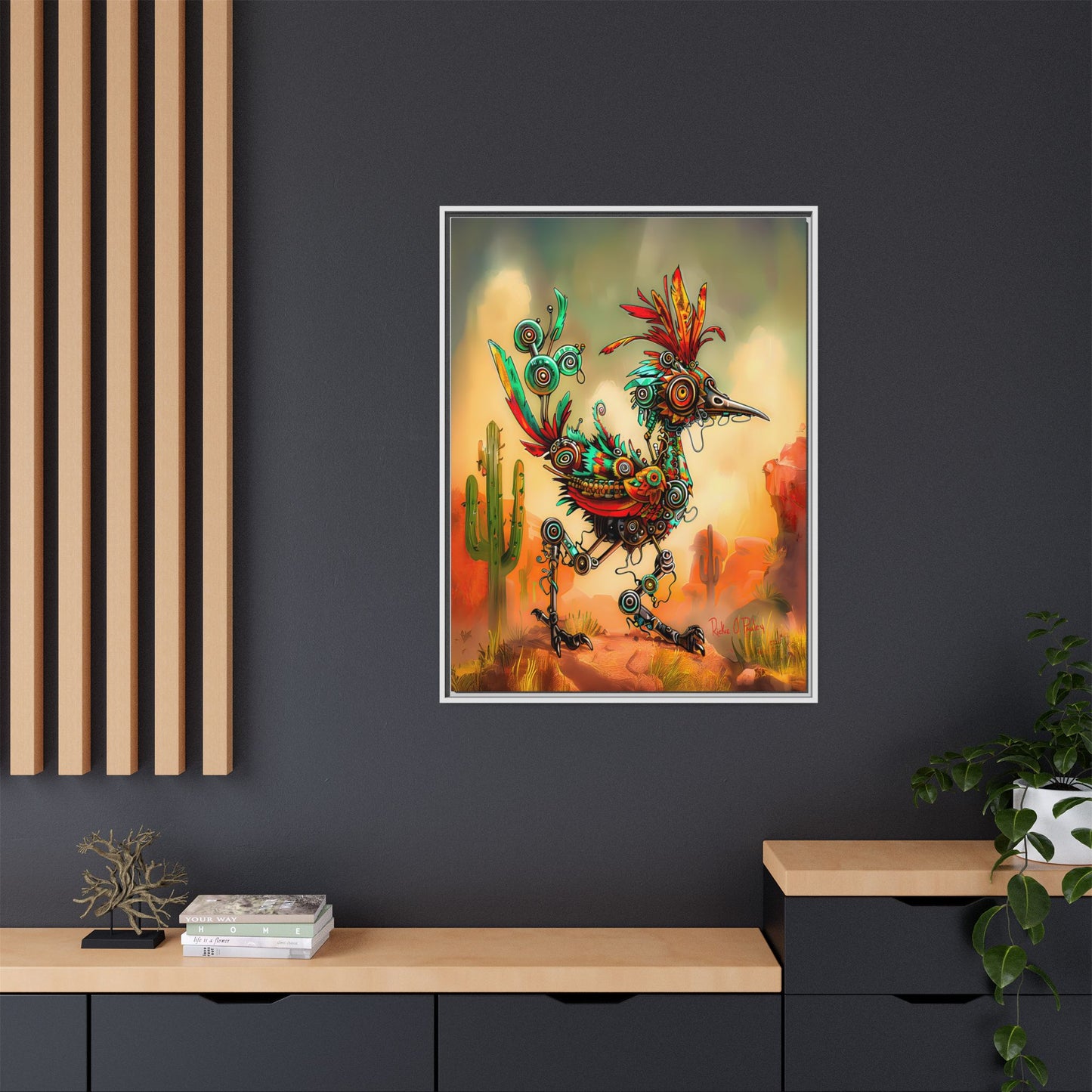 "Roadrunner Bot Bot" Framed Art, 6 sizes, 3 frame colors - Desert Art Lovers, Wall Art