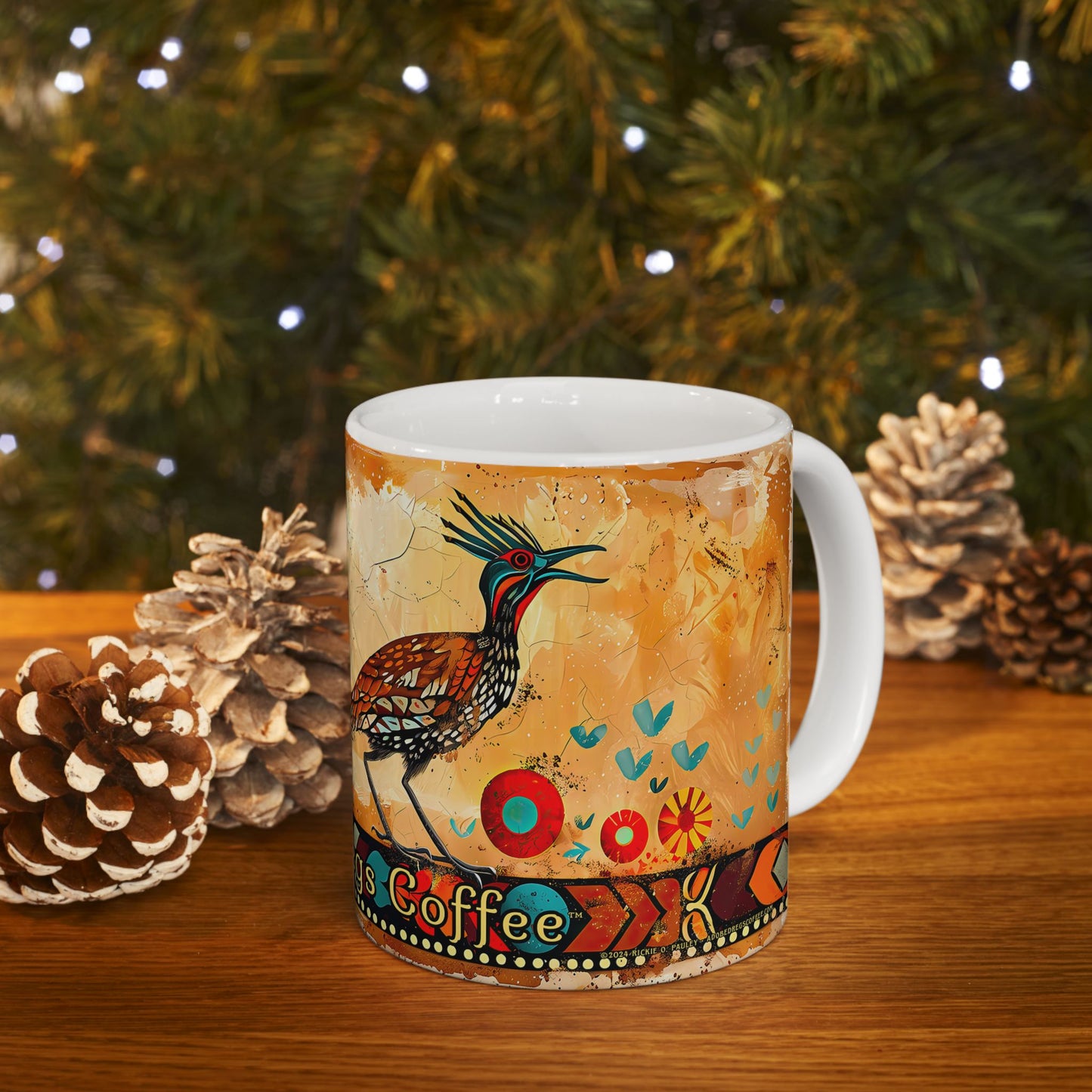 "Pajaro Correcamino" or "Roadrunner" Colorful Ceramic Mug - Available in 11oz and 15oz Sizes