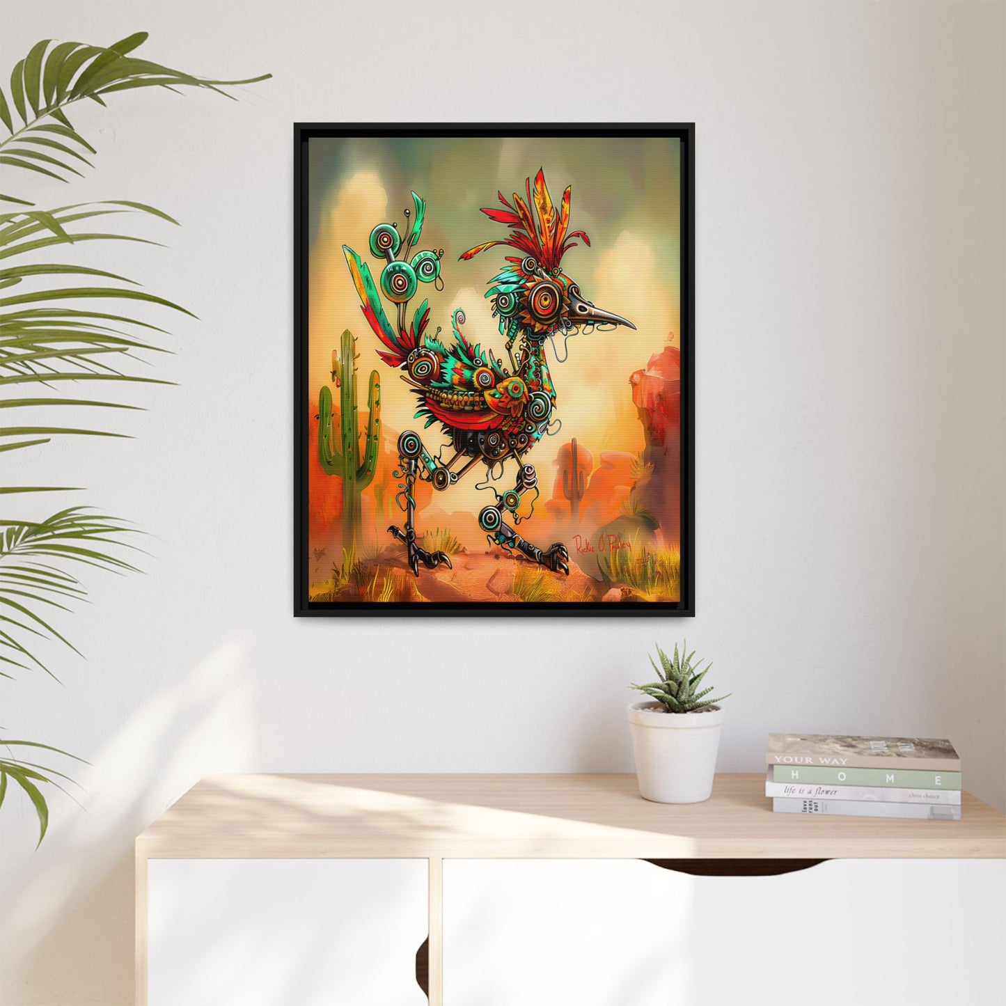 "Roadrunner Bot Bot" Framed Art, 6 sizes, 3 frame colors - Desert Art Lovers, Wall Art