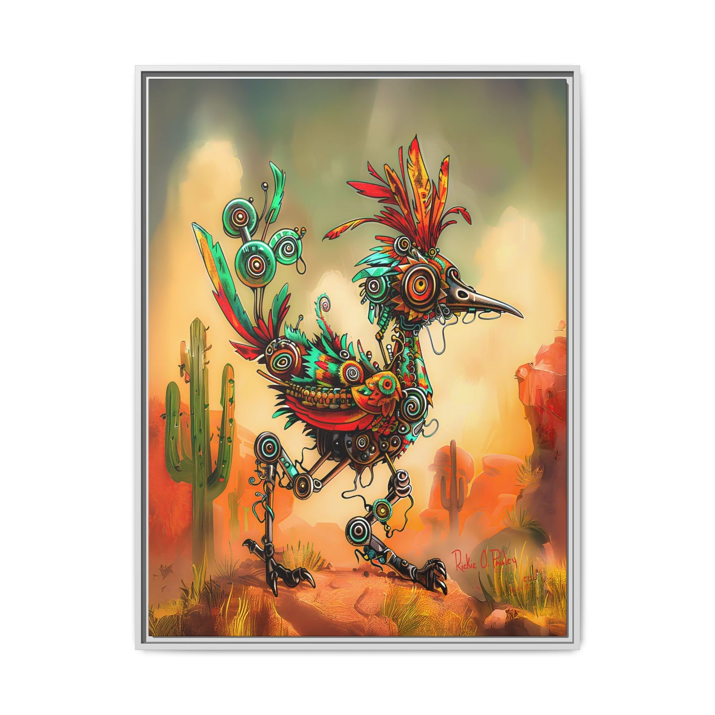 "Roadrunner Bot Bot" Framed Art, 6 sizes, 3 frame colors - Desert Art Lovers, Wall Art