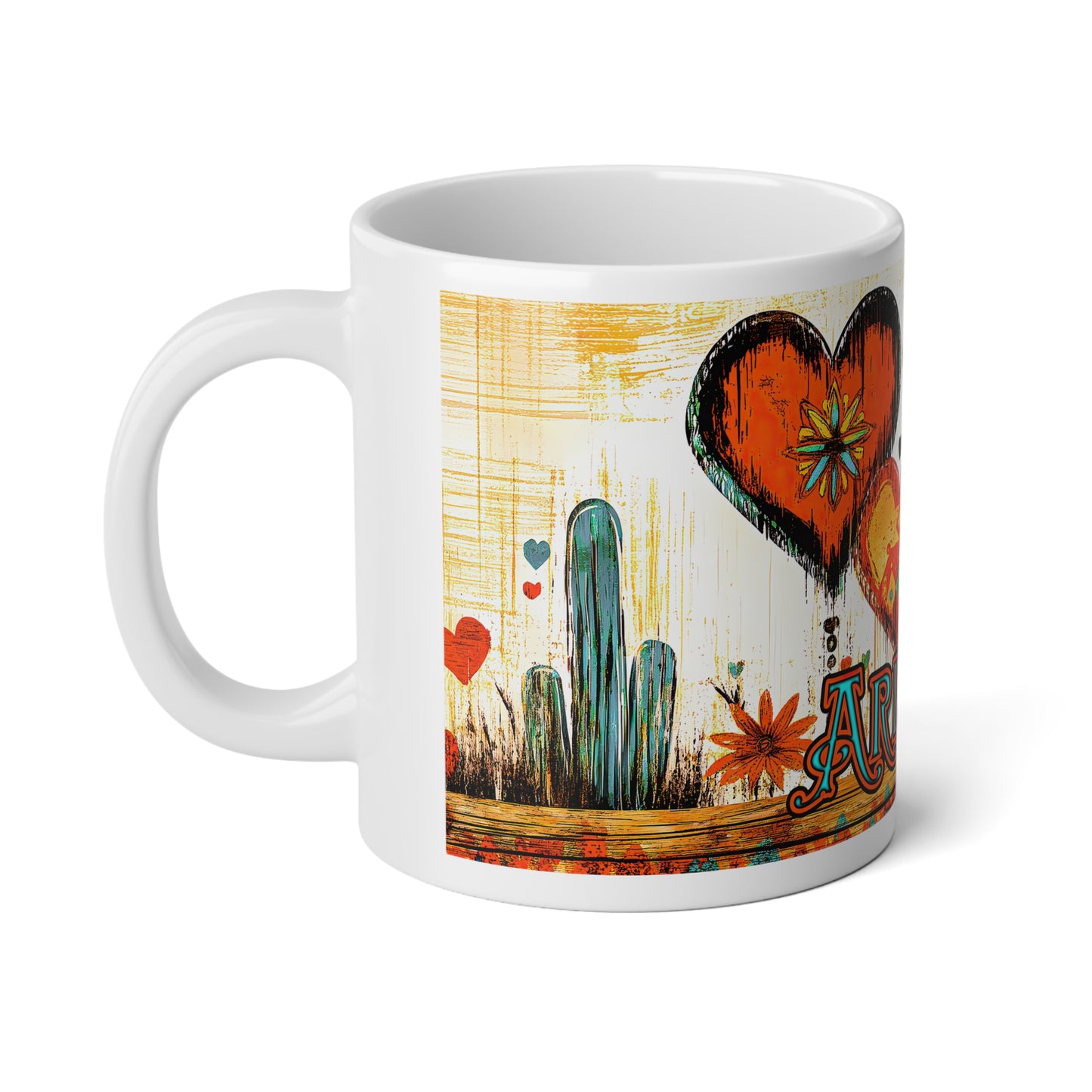 "My Heart's In Arizona" Jumbo 20oz Mug - Coffee Cup for A Warm, Southwestern Vibe