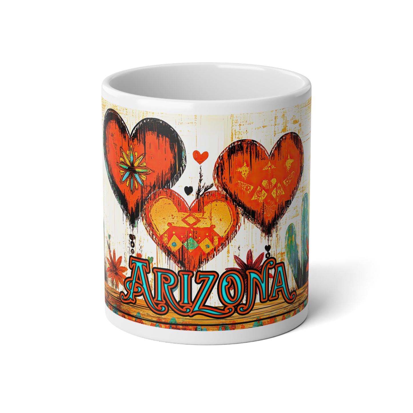 "My Heart's In Arizona" Jumbo 20oz Mug - Coffee Cup for A Warm, Southwestern Vibe