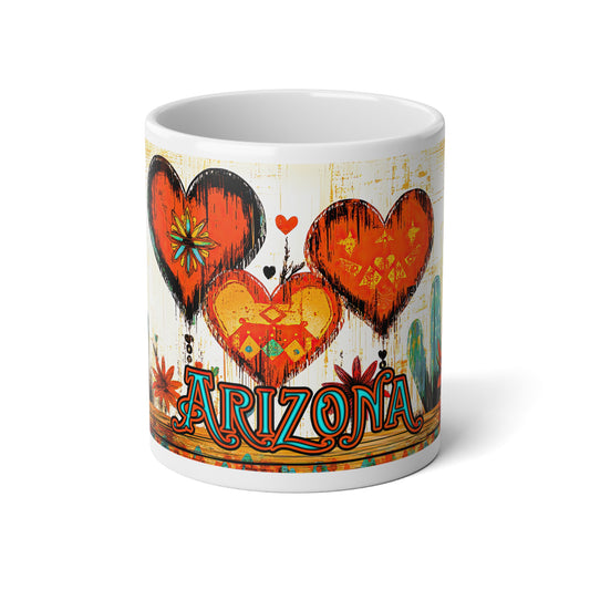 "My Heart's In Arizona" Jumbo 20oz Mug - Coffee Cup for A Warm, Southwestern Vibe
