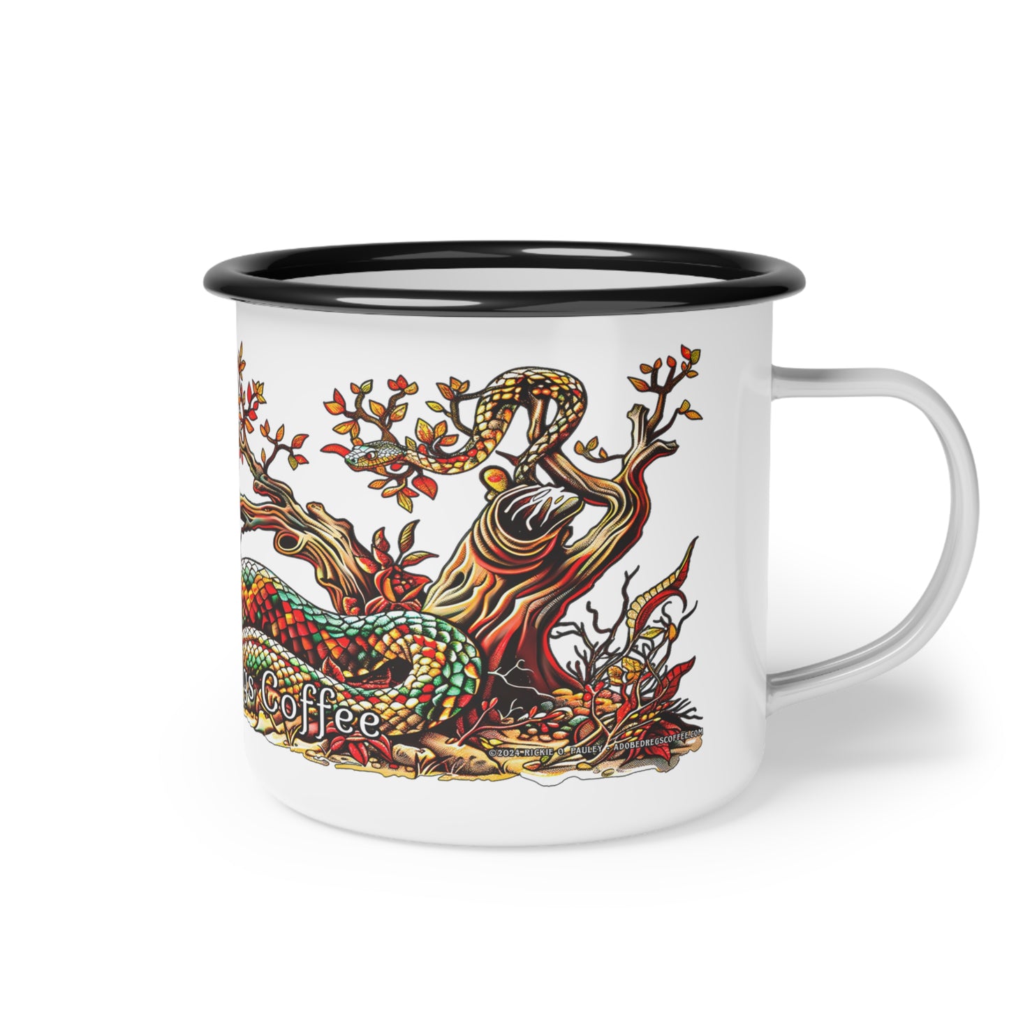 "Rattler's Refuge" Camp Mug - Desert Southwest Themed Rattlesnake Design 12 oz