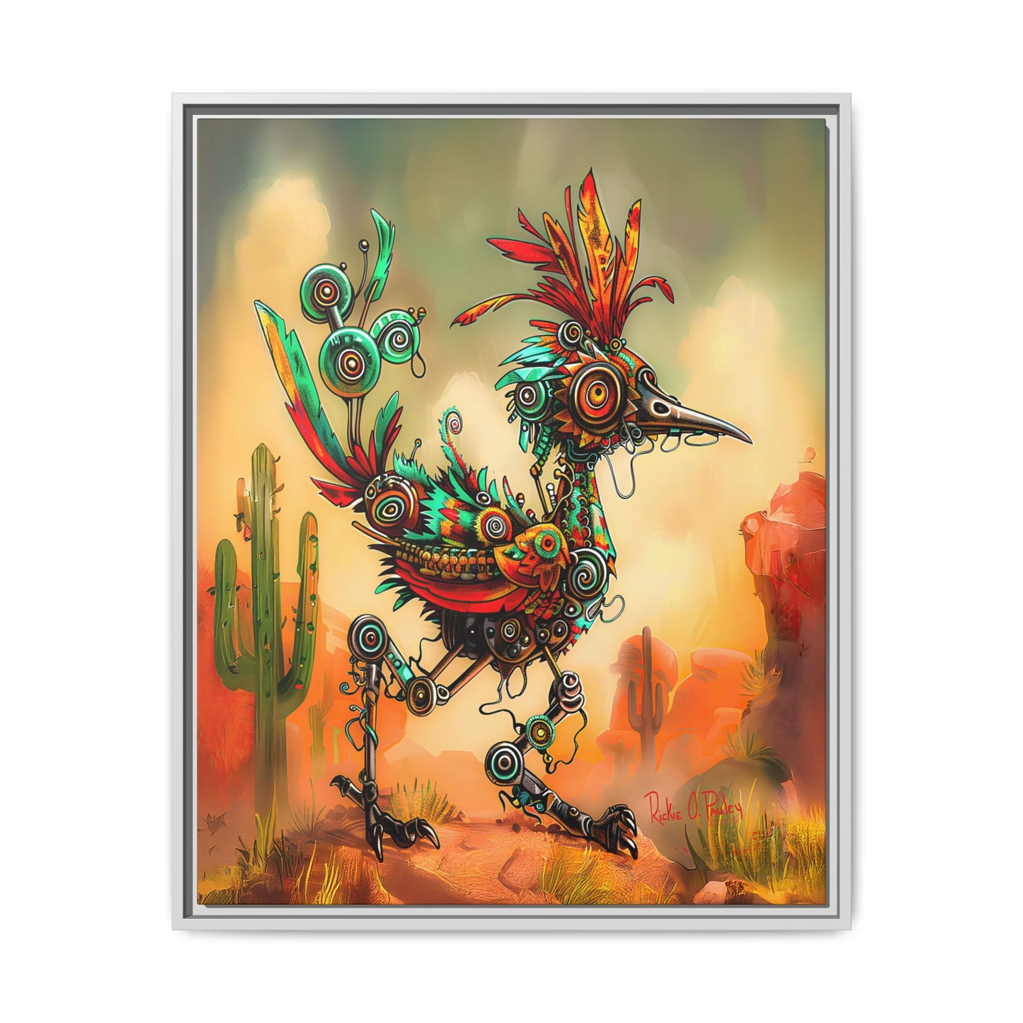 "Roadrunner Bot Bot" Framed Art, 6 sizes, 3 frame colors - Desert Art Lovers, Wall Art