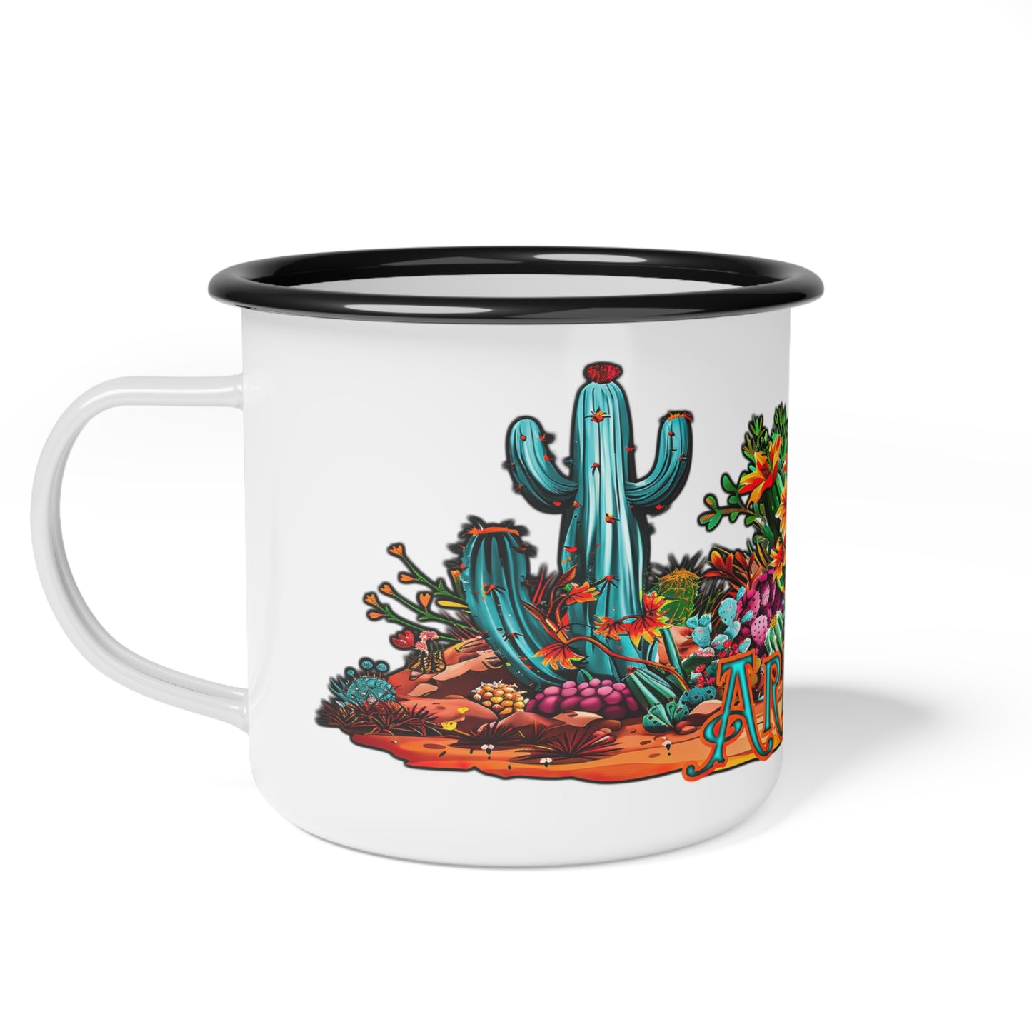 "Arizona Oasis" Camp Mug - 12oz Arizona Desert Cactus Design