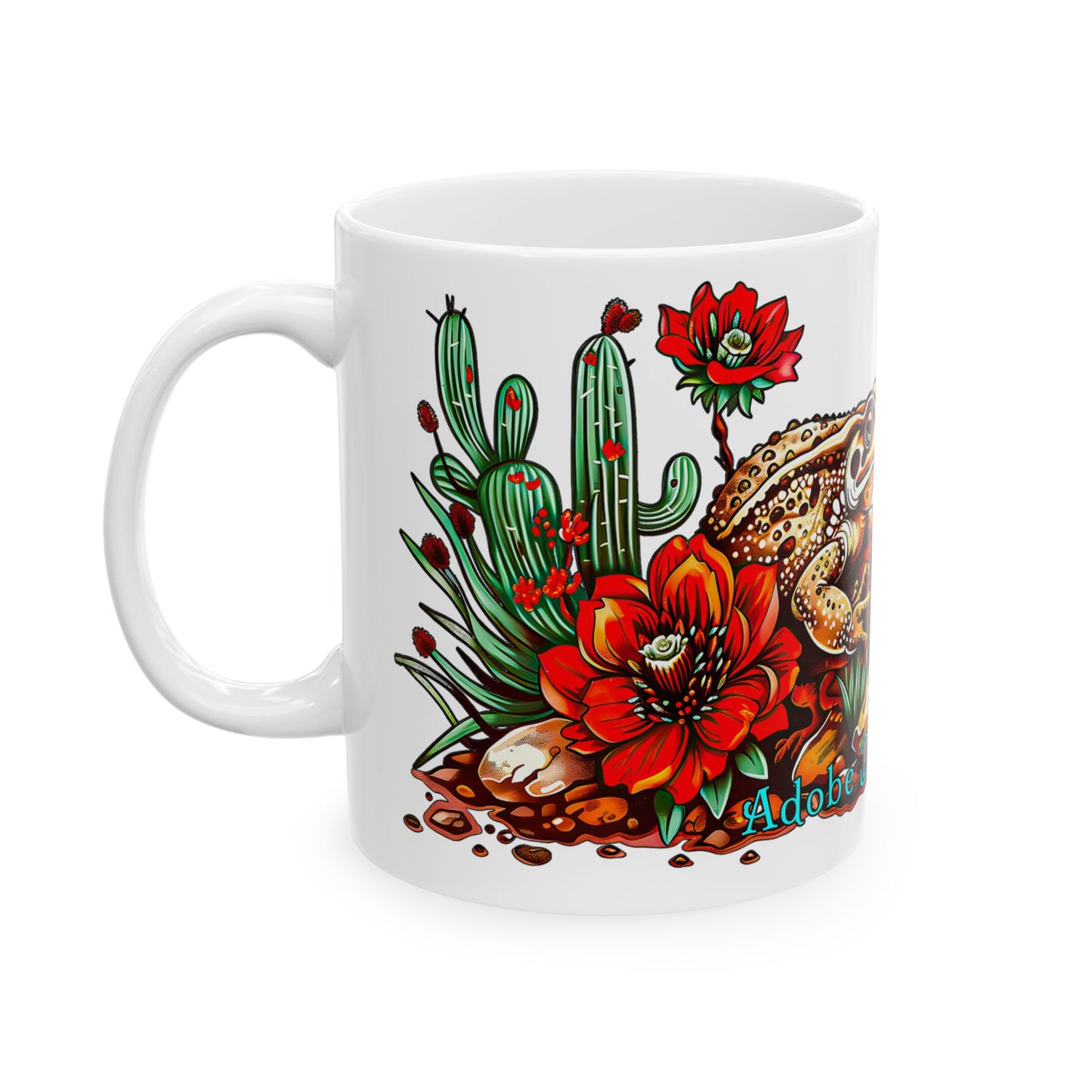 "Printz Ribbitz" - Ceramic Mug, Vibrant Frog and Cacti Mug - Available in both 11oz and 15oz Sizes, Cute Frog Gift Mug!