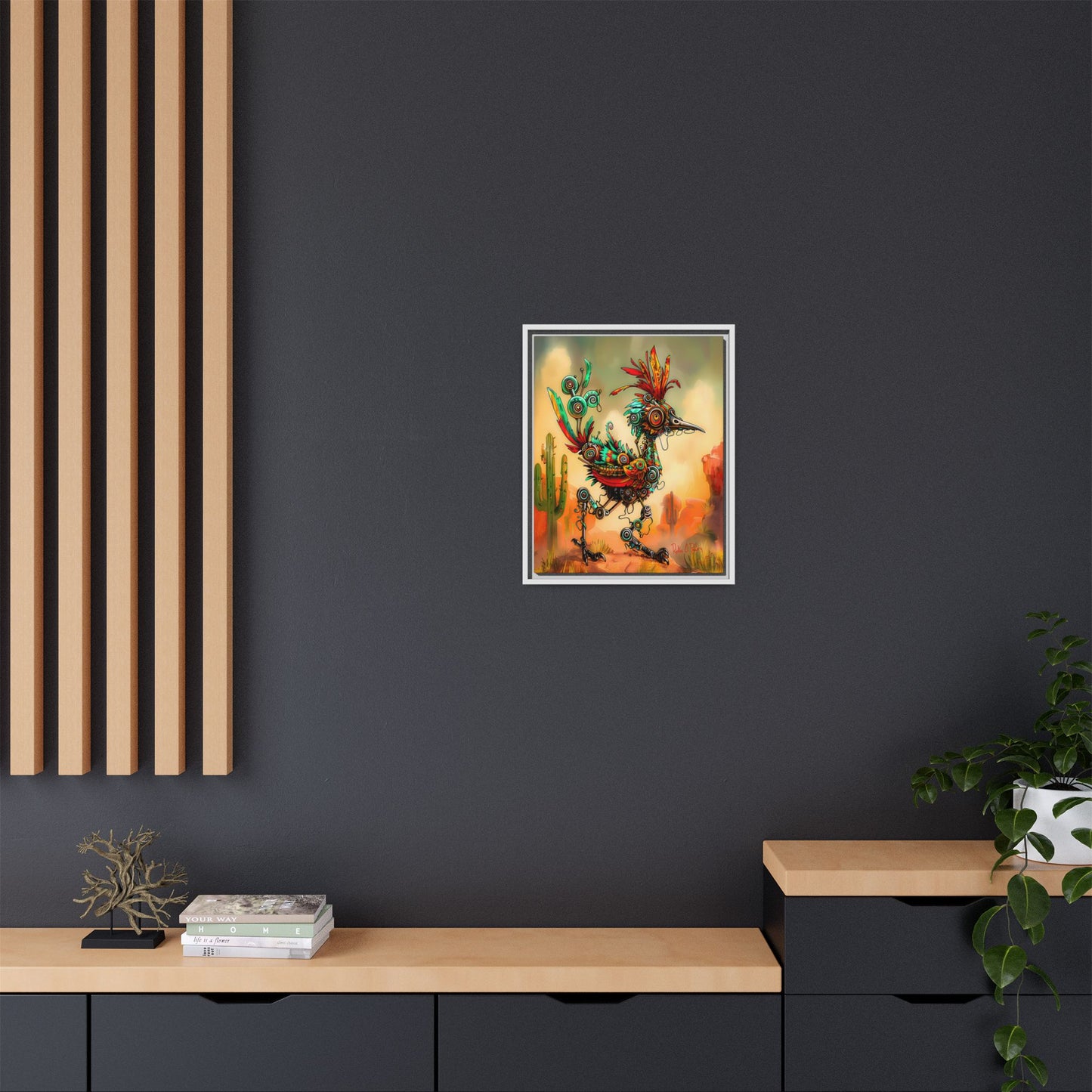 "Roadrunner Bot Bot" Framed Art, 6 sizes, 3 frame colors - Desert Art Lovers, Wall Art