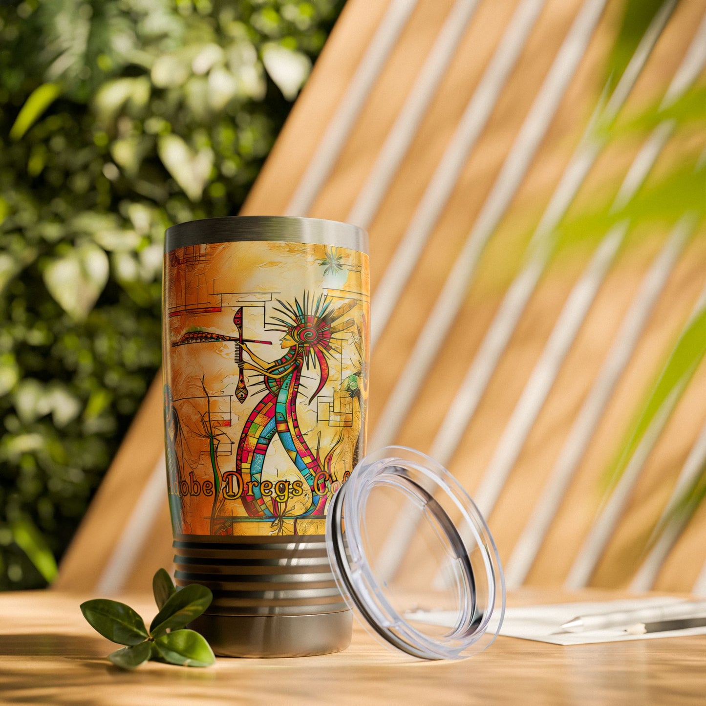 "Ocotillo Arroyo" A Colorful Desert Themed Stainless Steel Ringneck Tumbler | 20oz Tumbler for Coffee Lovers