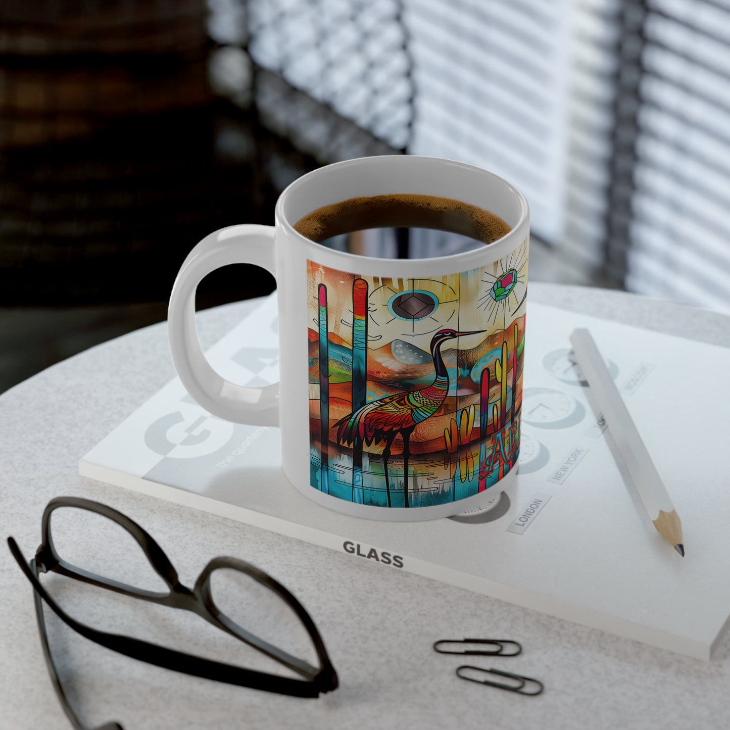 "Sandhill Craze" Vibrant Arizona Jumbo Mug - 20oz Colorful Desert Landscape