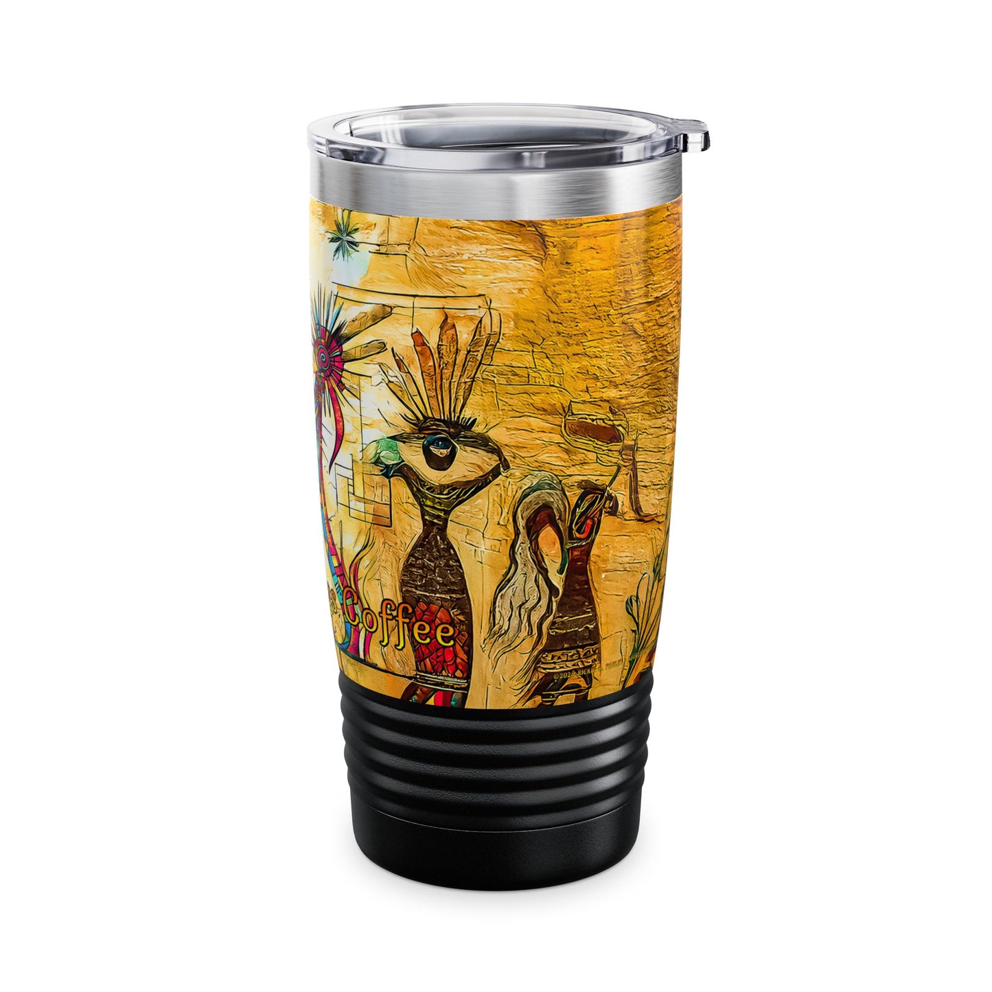 "Ocotillo Arroyo" A Colorful Desert Themed Stainless Steel Ringneck Tumbler | 20oz Tumbler for Coffee Lovers