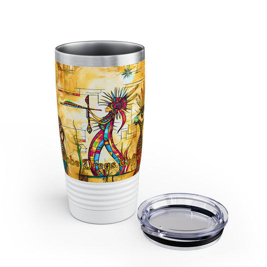 "Ocotillo Arroyo" A Colorful Desert Themed Stainless Steel Ringneck Tumbler | 20oz Tumbler for Coffee Lovers