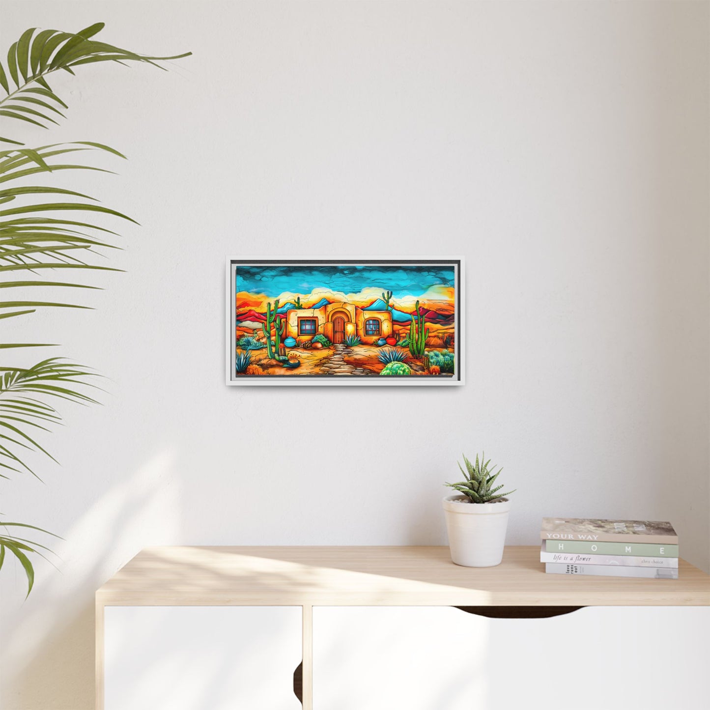 "La Casa de Adobe" A Vibrant and Colorful Canvas Print, Desert Southwest Wall Art - Original Artwork by Rickie O. Pauley