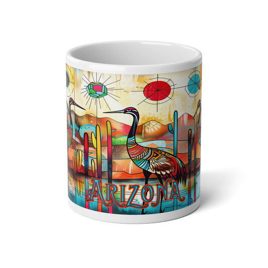 "Sandhill Craze" Vibrant Arizona Jumbo Mug - 20oz Colorful Desert Landscape