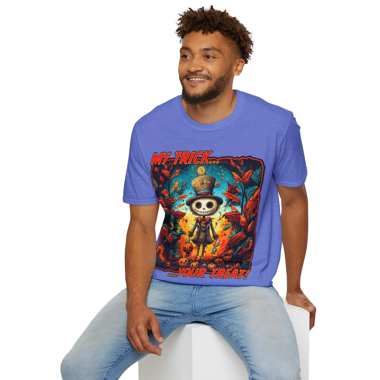 "My Trick...Your Treat!" Unisex Softstyle T-Shirt from Adobe Dregs Coffee Stash™