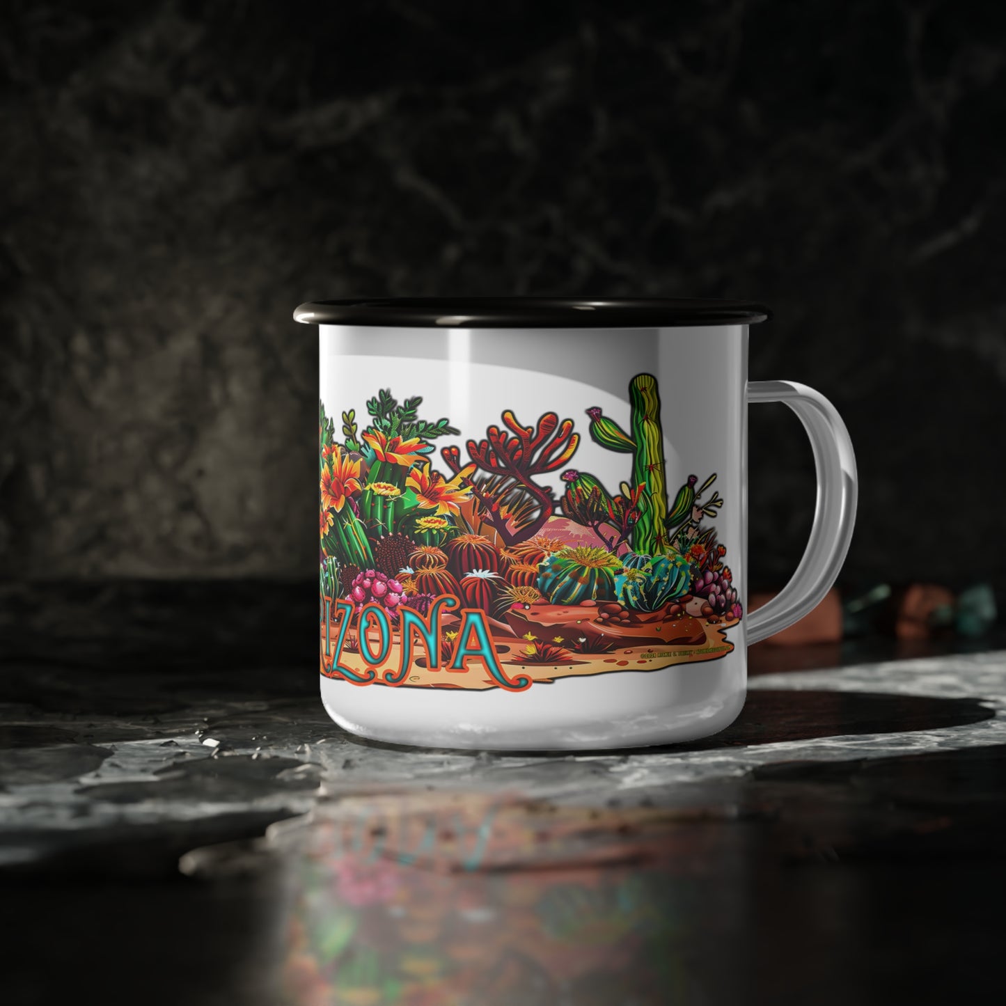 "Arizona Oasis" Camp Mug - 12oz Arizona Desert Cactus Design