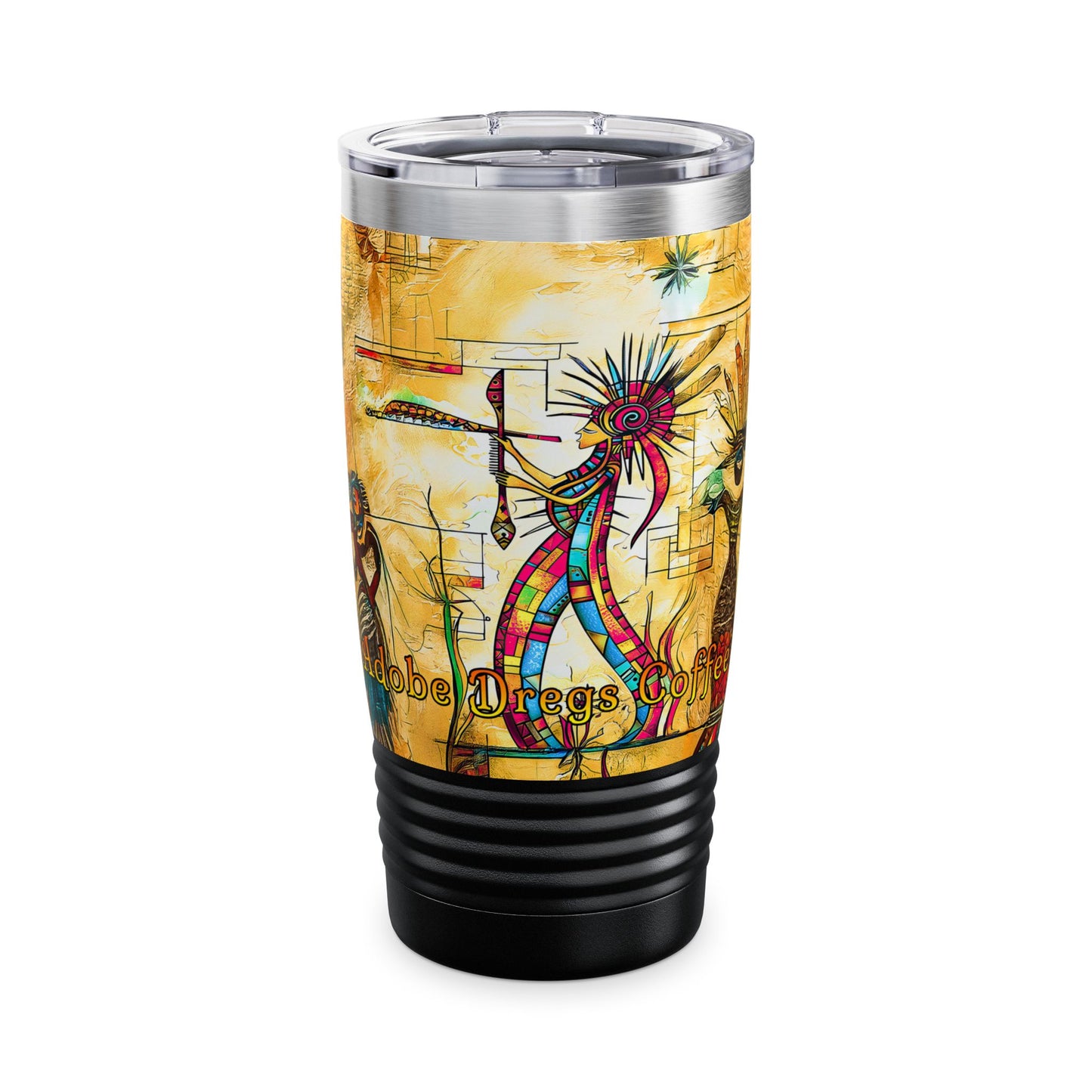 "Ocotillo Arroyo" A Colorful Desert Themed Stainless Steel Ringneck Tumbler | 20oz Tumbler for Coffee Lovers