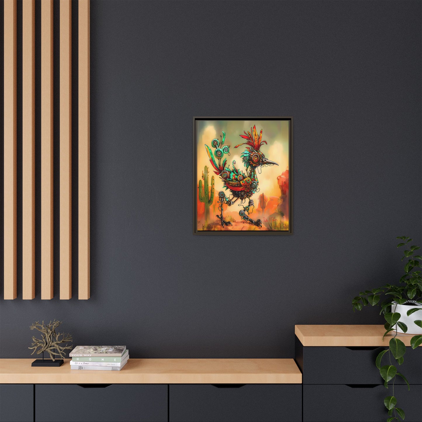 "Roadrunner Bot Bot" Framed Art, 6 sizes, 3 frame colors - Desert Art Lovers, Wall Art