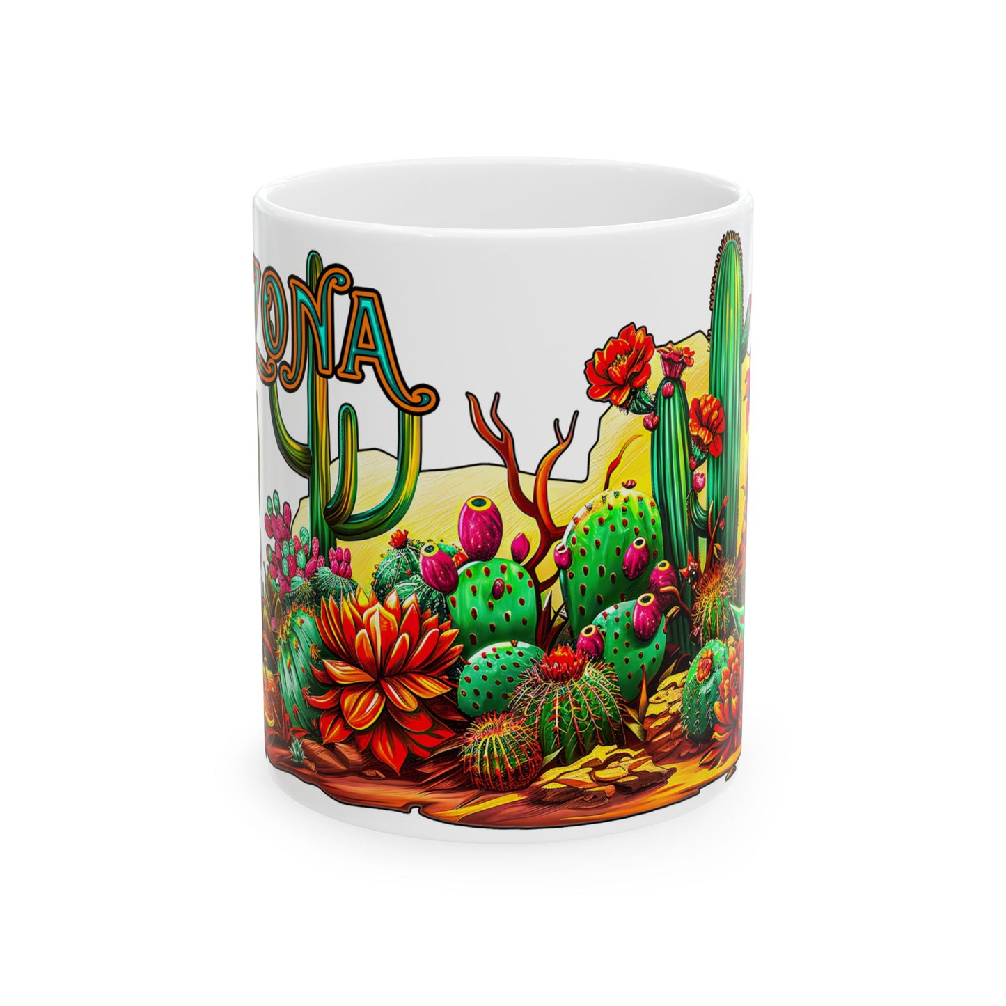 "Arizona Wild" Southwest Desert Ceramic Mug - 11oz and 15oz sizes, Coffee & Tea Lovers, Makes a great souvenir gift!