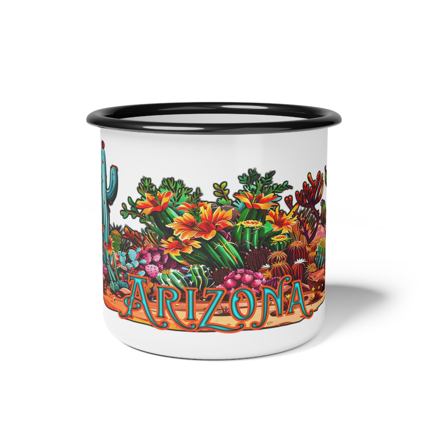 "Arizona Oasis" Camp Mug - 12oz Arizona Desert Cactus Design