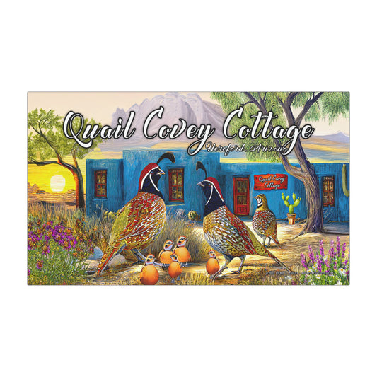 "Quail Covey Cottage" Car Magnet, Nature Car Decor, Unique Vehicle Accessories, Bird Lovers Gift, Outdoor Enthusiast Magnet