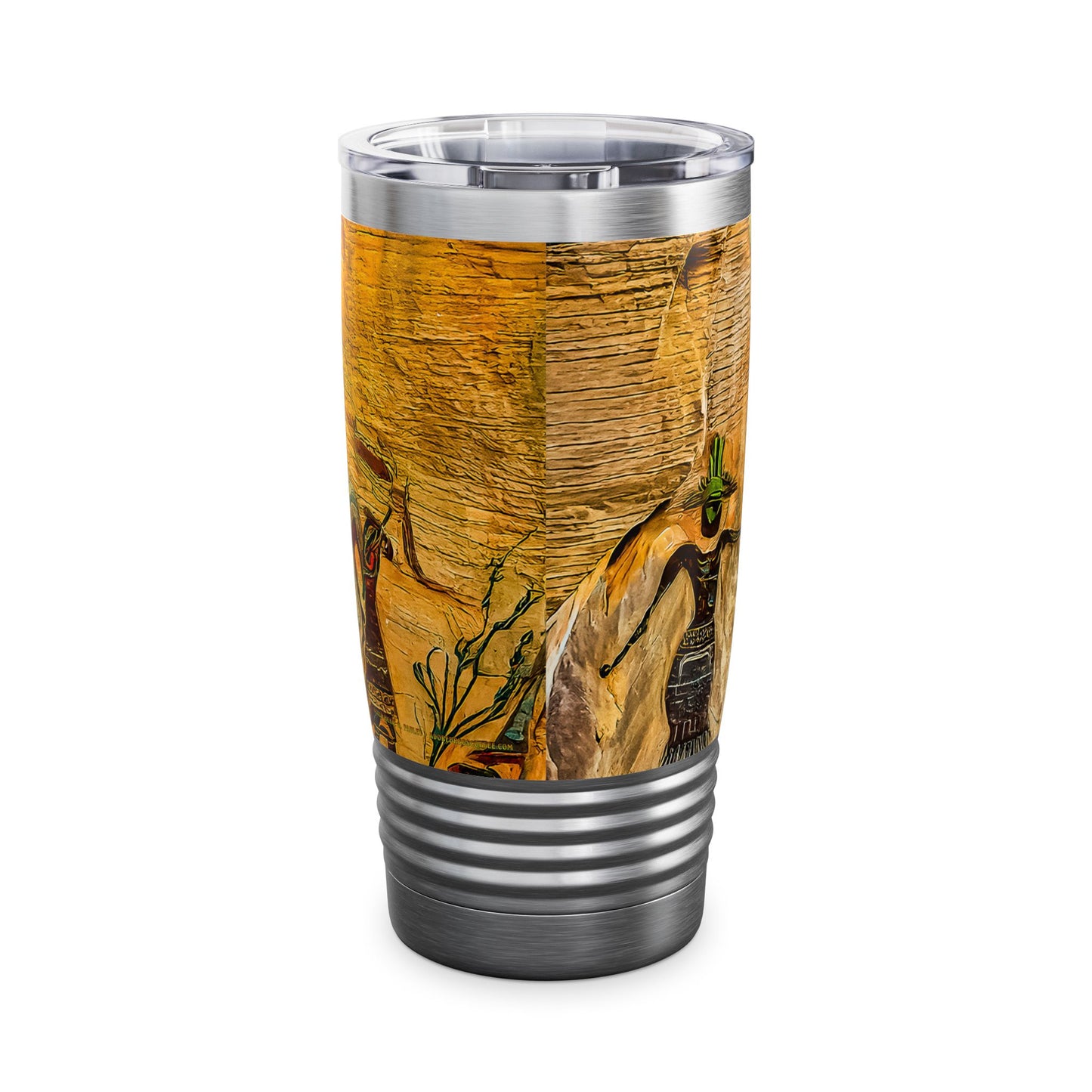 "Ocotillo Arroyo" A Colorful Desert Themed Stainless Steel Ringneck Tumbler | 20oz Tumbler for Coffee Lovers