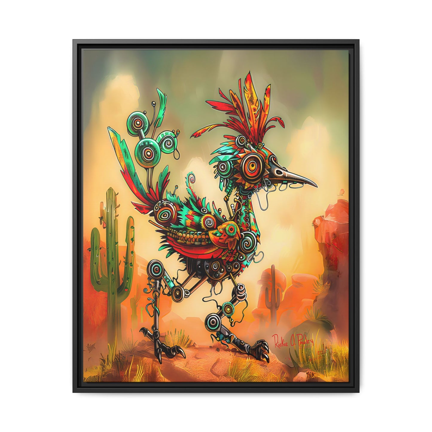 "Roadrunner Bot Bot" Framed Art, 6 sizes, 3 frame colors - Desert Art Lovers, Wall Art