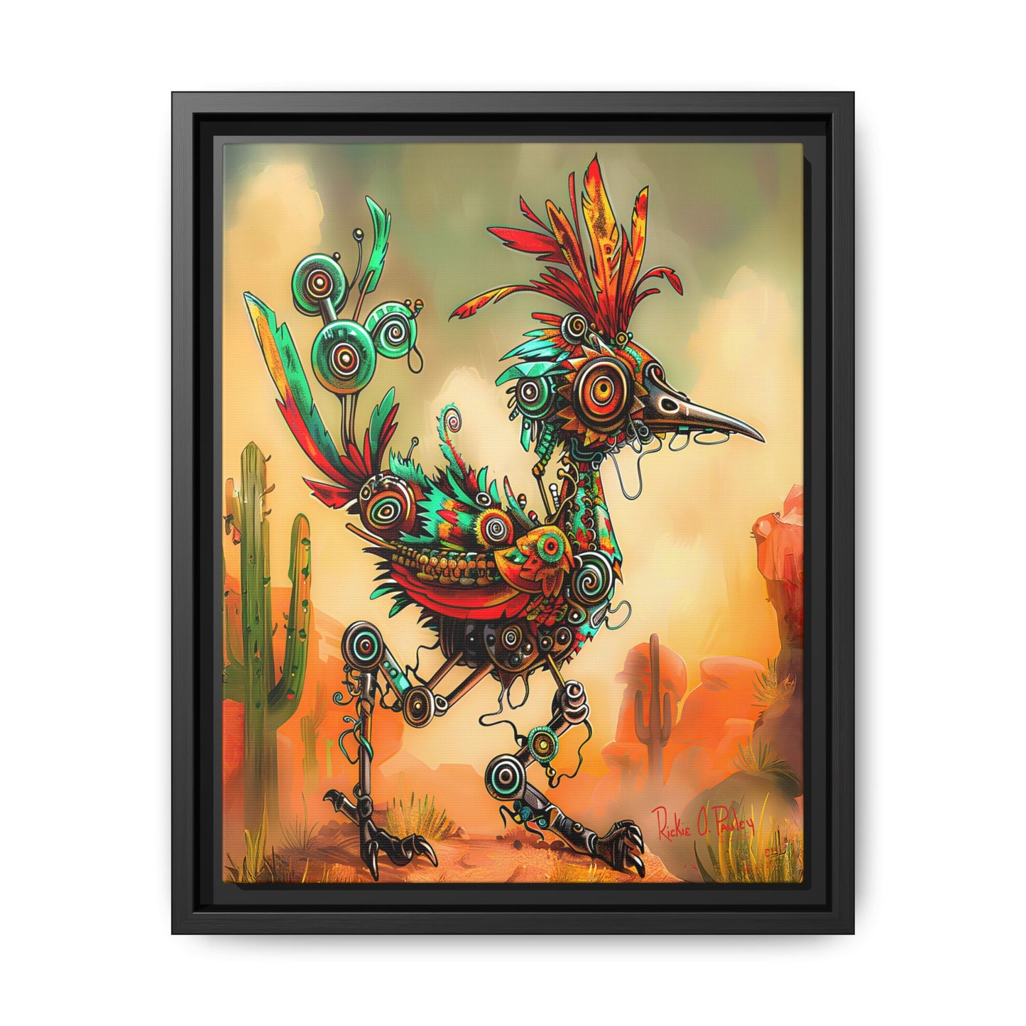 "Roadrunner Bot Bot" Framed Art, 6 sizes, 3 frame colors - Desert Art Lovers, Wall Art