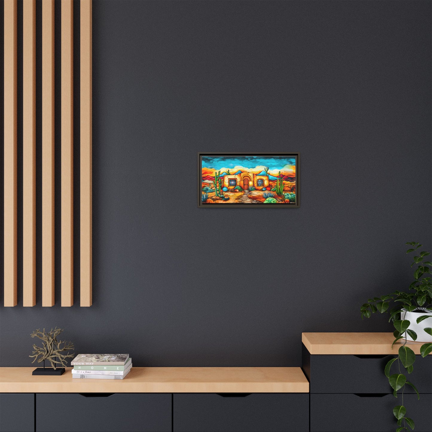 "La Casa de Adobe" A Vibrant and Colorful Canvas Print, Desert Southwest Wall Art - Original Artwork by Rickie O. Pauley