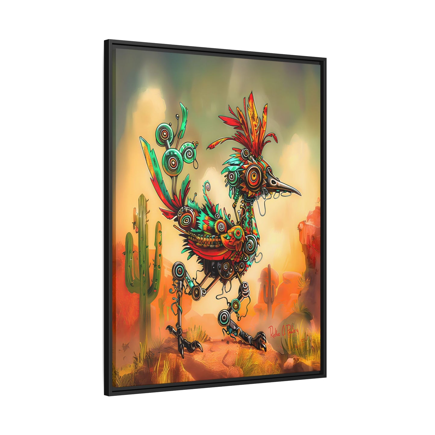 "Roadrunner Bot Bot" Framed Art, 6 sizes, 3 frame colors - Desert Art Lovers, Wall Art
