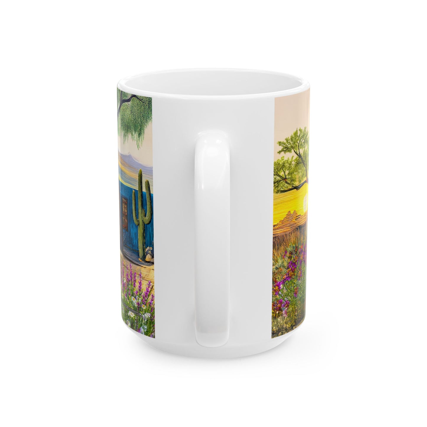 "Quail Covey Cottage" - Rustic Quail-Themed Ceramic Mug, Unique Coffee Cup, Nature Lover Gift, Desert Southwest Decor