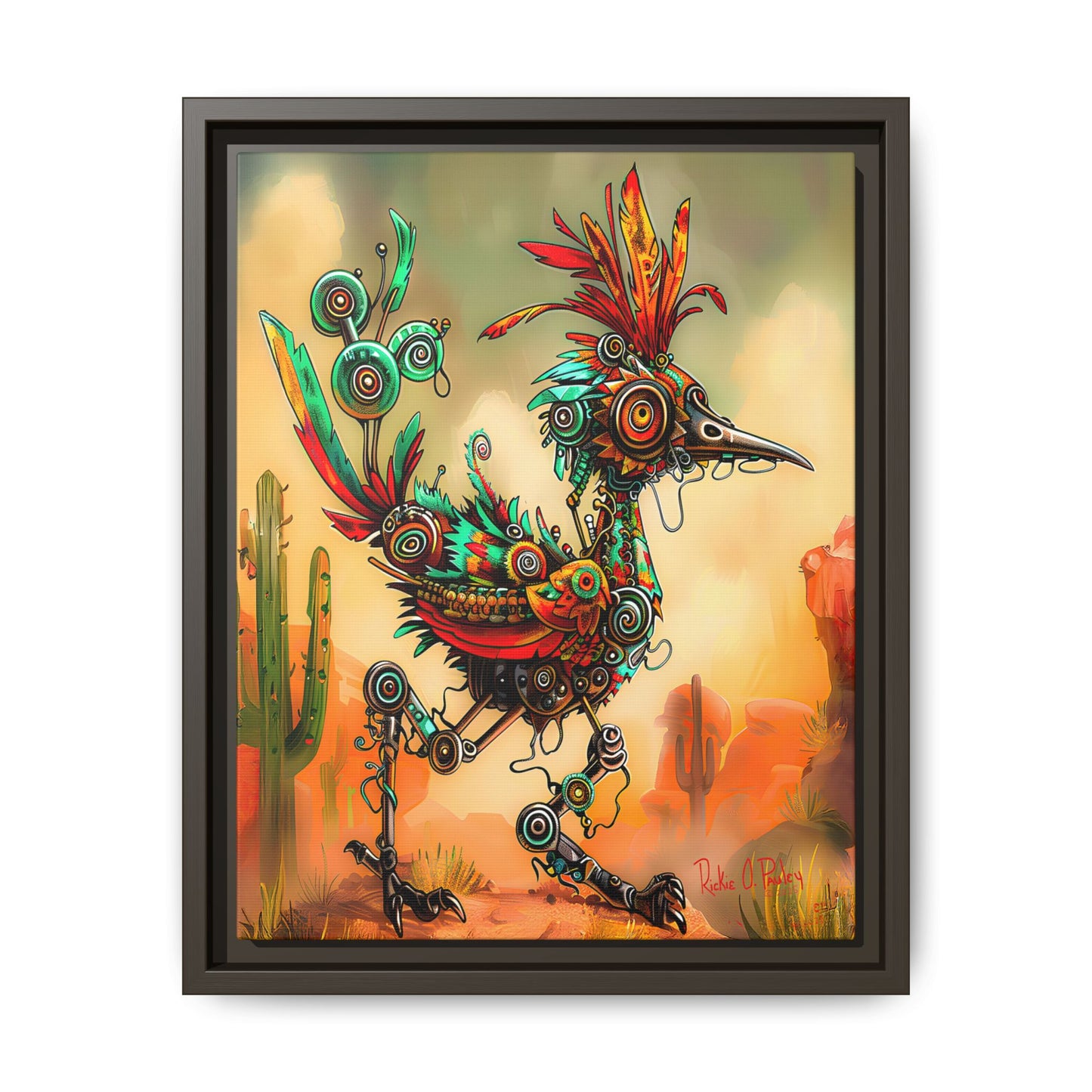 "Roadrunner Bot Bot" Framed Art, 6 sizes, 3 frame colors - Desert Art Lovers, Wall Art