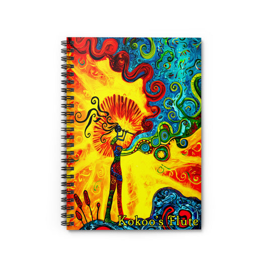 "Kokoo's Flute" Spiral Notebook - Ruled Line From Adobe Dregs Coffee Stash™
