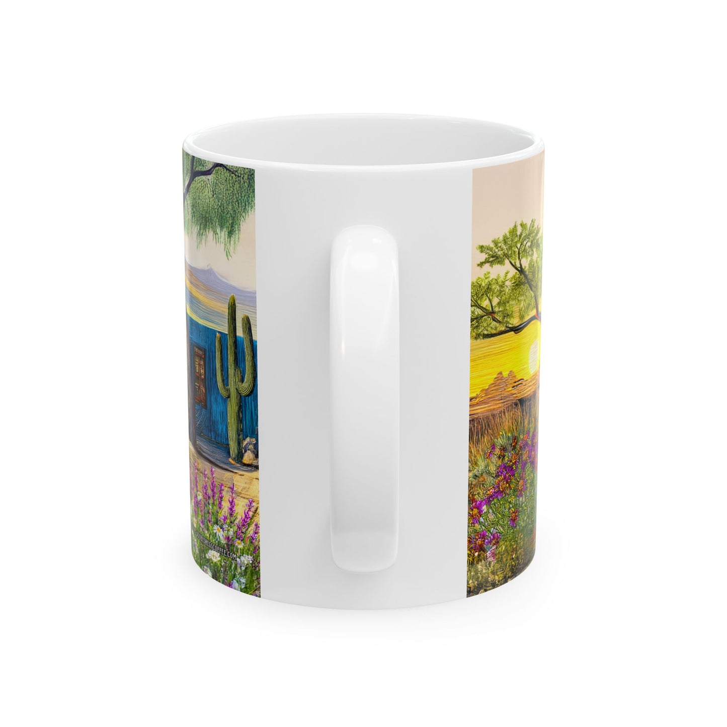 "Quail Covey Cottage" - Rustic Quail-Themed Ceramic Mug, Unique Coffee Cup, Nature Lover Gift, Desert Southwest Decor