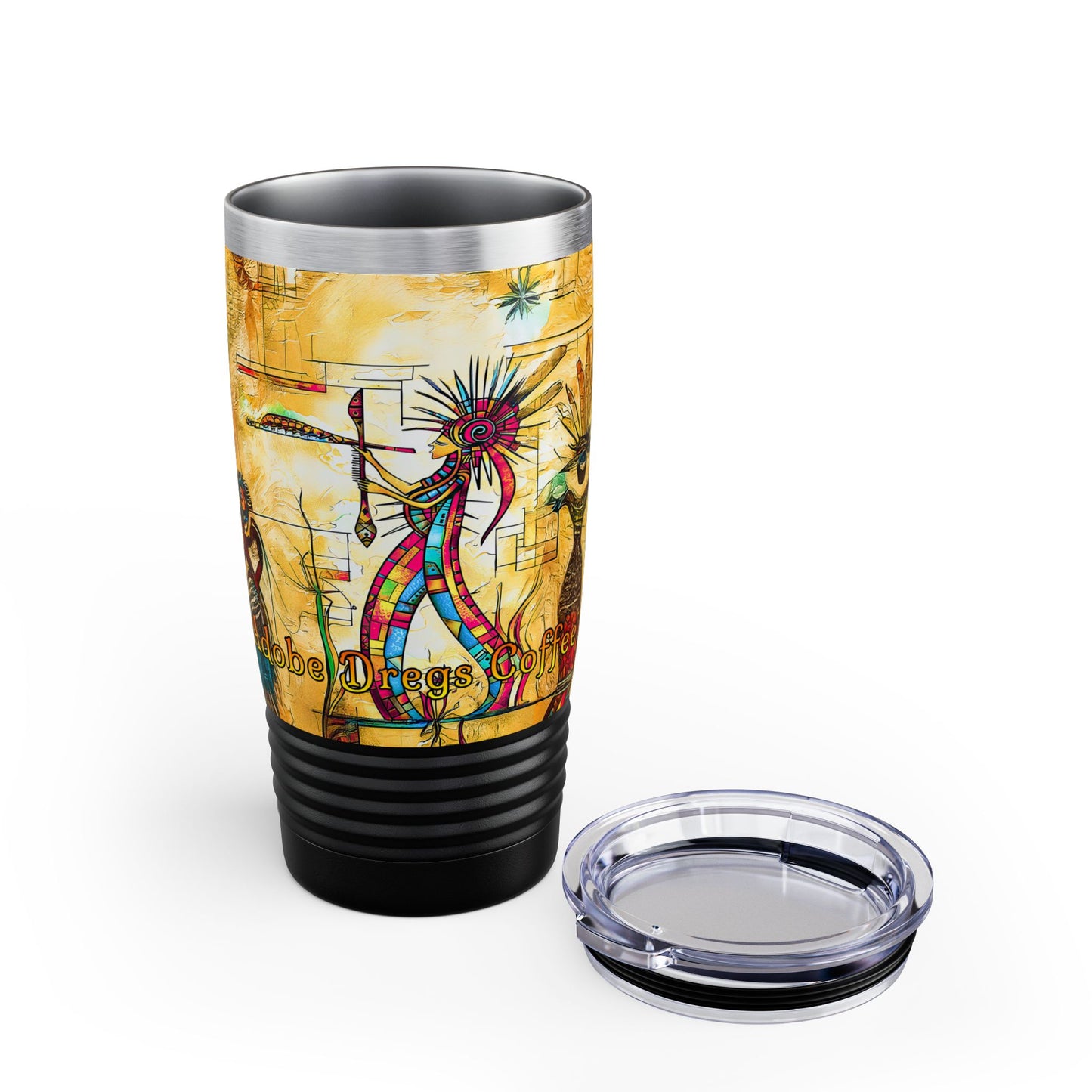"Ocotillo Arroyo" A Colorful Desert Themed Stainless Steel Ringneck Tumbler | 20oz Tumbler for Coffee Lovers