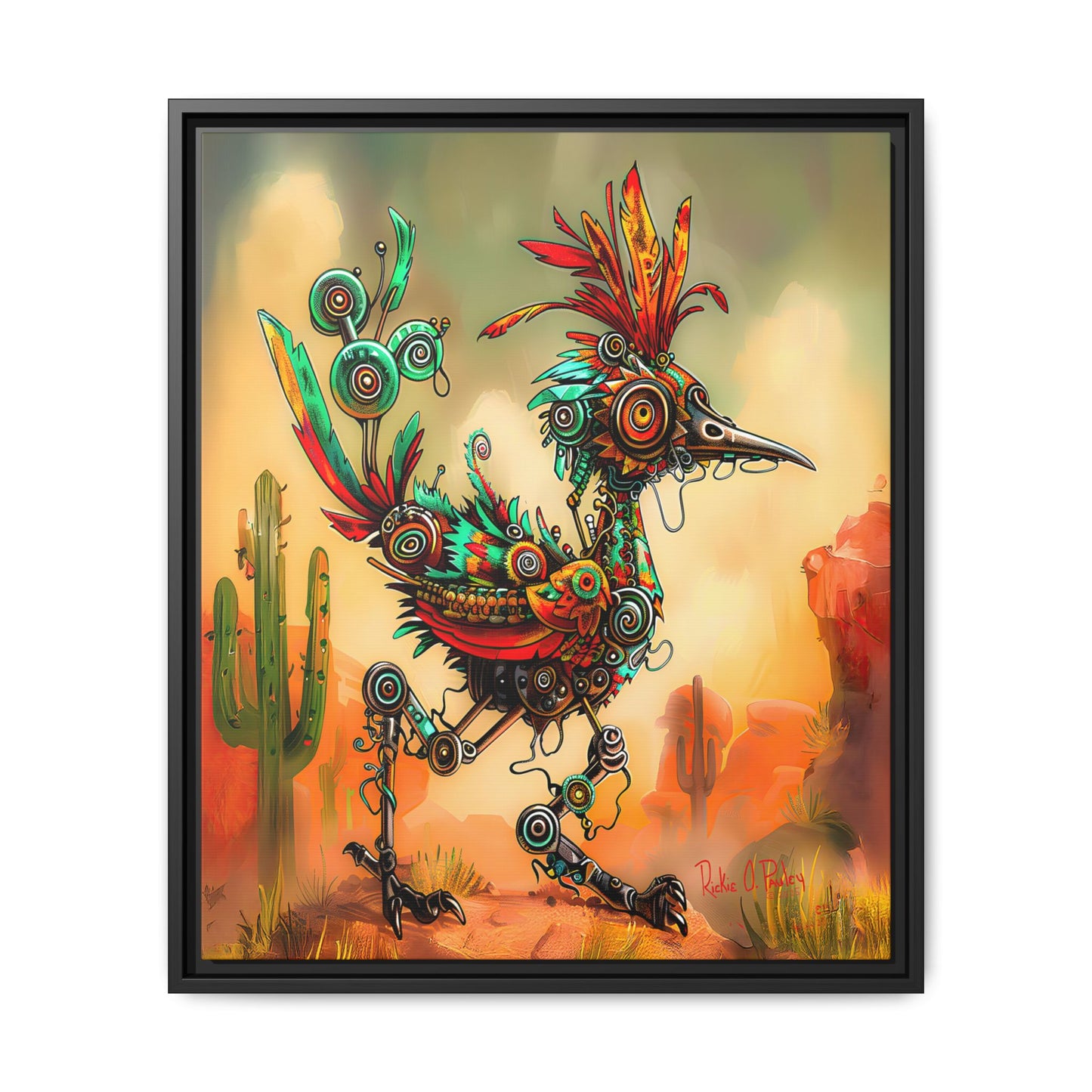 "Roadrunner Bot Bot" Framed Art, 6 sizes, 3 frame colors - Desert Art Lovers, Wall Art