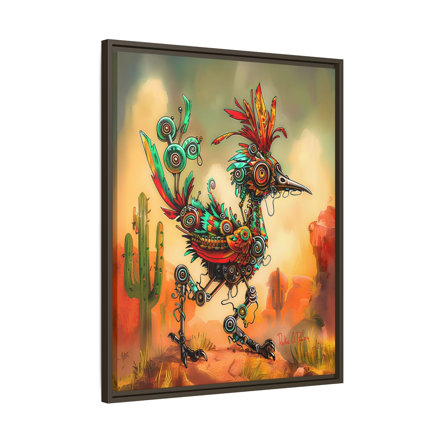 "Roadrunner Bot Bot" Framed Art, 6 sizes, 3 frame colors - Desert Art Lovers, Wall Art