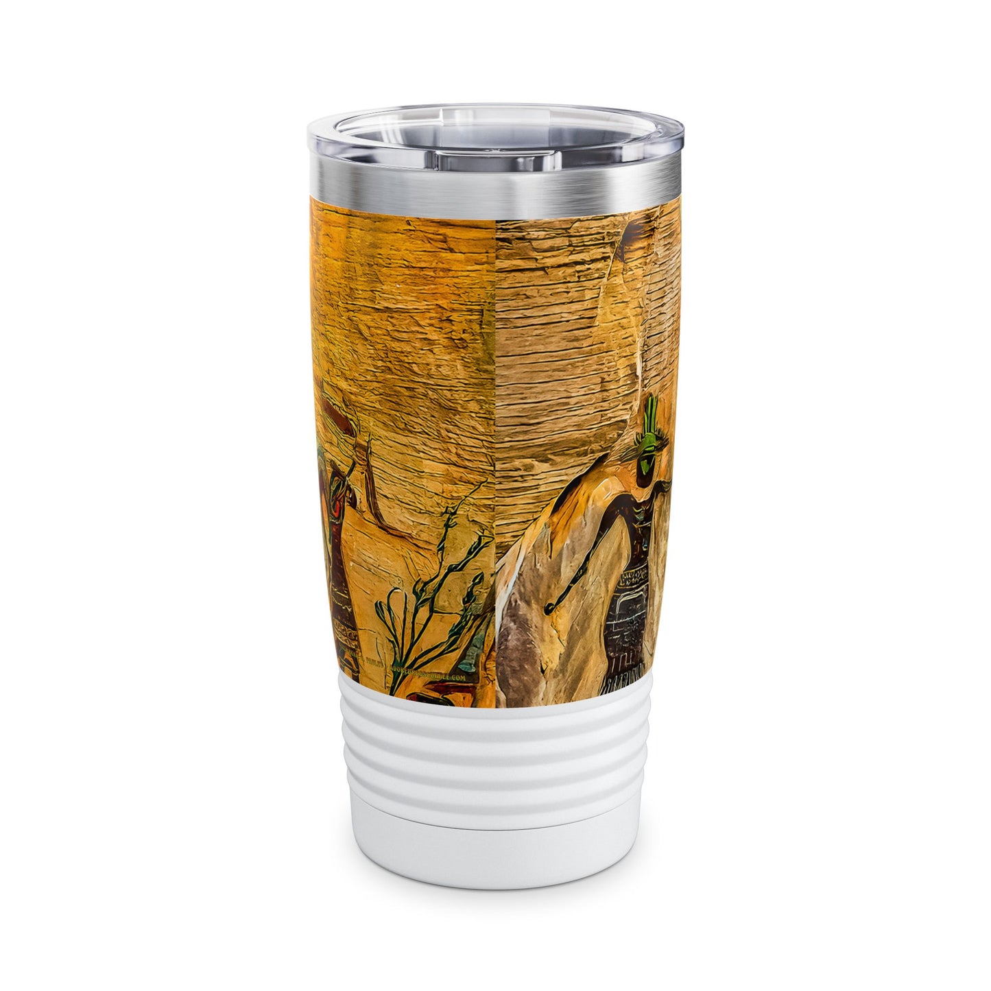 "Ocotillo Arroyo" A Colorful Desert Themed Stainless Steel Ringneck Tumbler | 20oz Tumbler for Coffee Lovers
