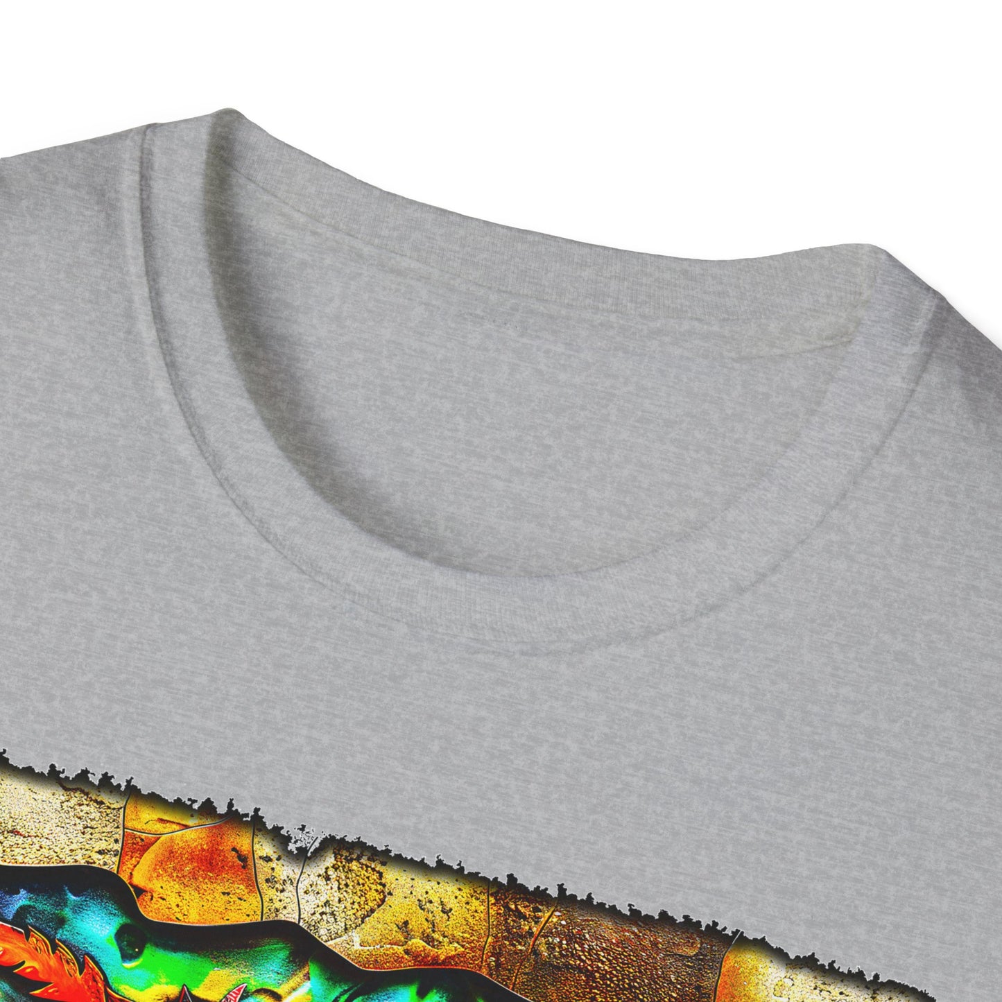 "Masked Entity" Unisex Softstyle T-Shirt from Adobe Dregs Coffee Stash™