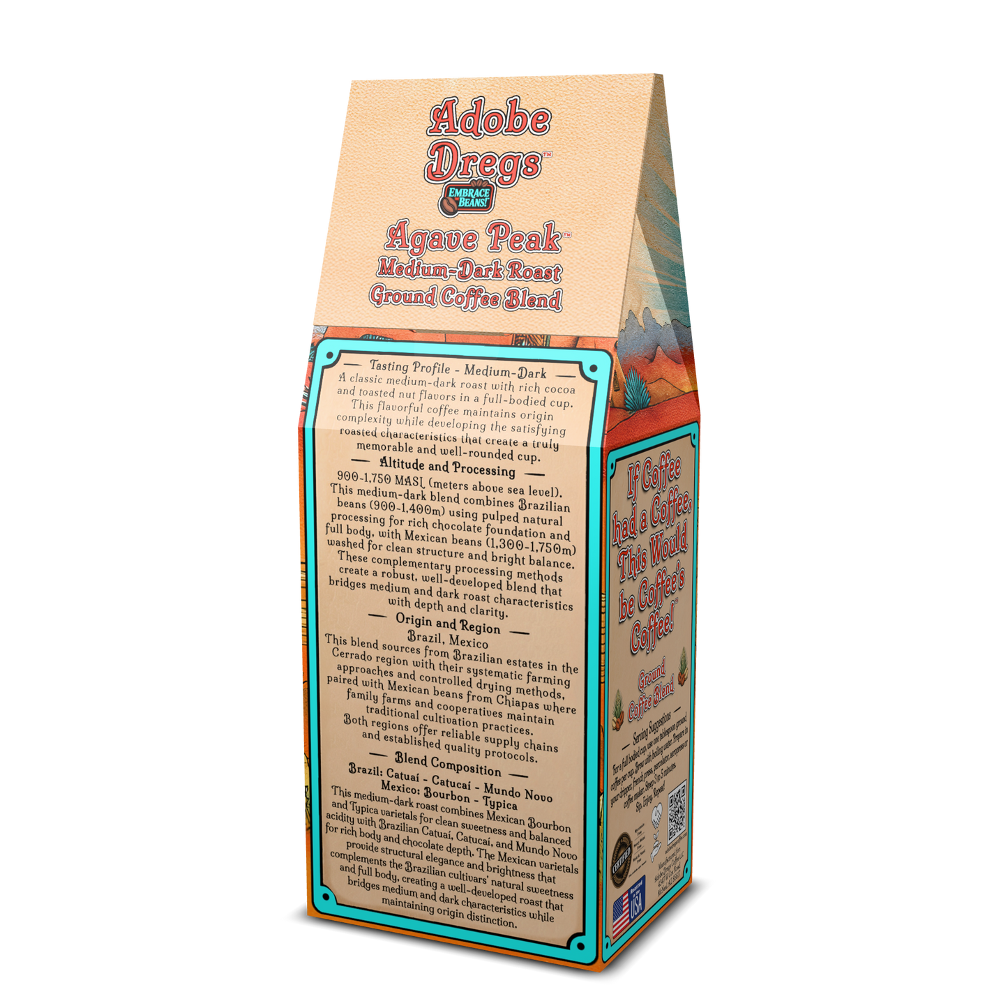 Adobe Dregs Coffee™ Agave Peak™ Medium-Dark Roast Ground Coffee Blend
