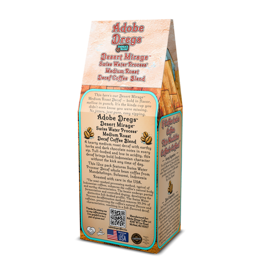 Adobe Dregs Coffee™ Desert Mirage™ Medium Roast Decaf Whole Bean Coffee