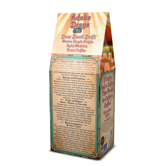 Adobe Dregs Coffee™ Dust Devil Drift™ Mexico Single Origin Whole Bean Coffee (Light-Medium)