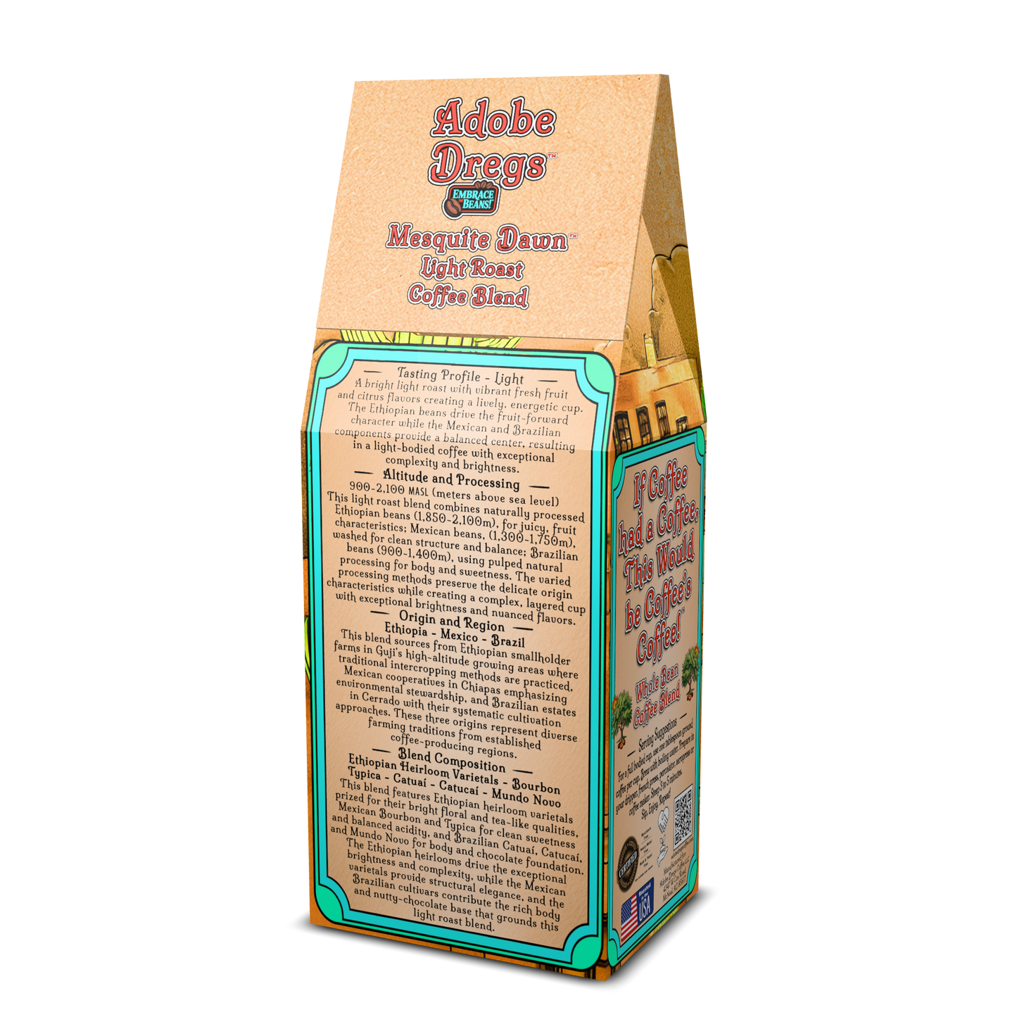 Adobe Dregs Coffee™ Mesquite Dawn™ Light Roast Whole Bean Coffee Blend